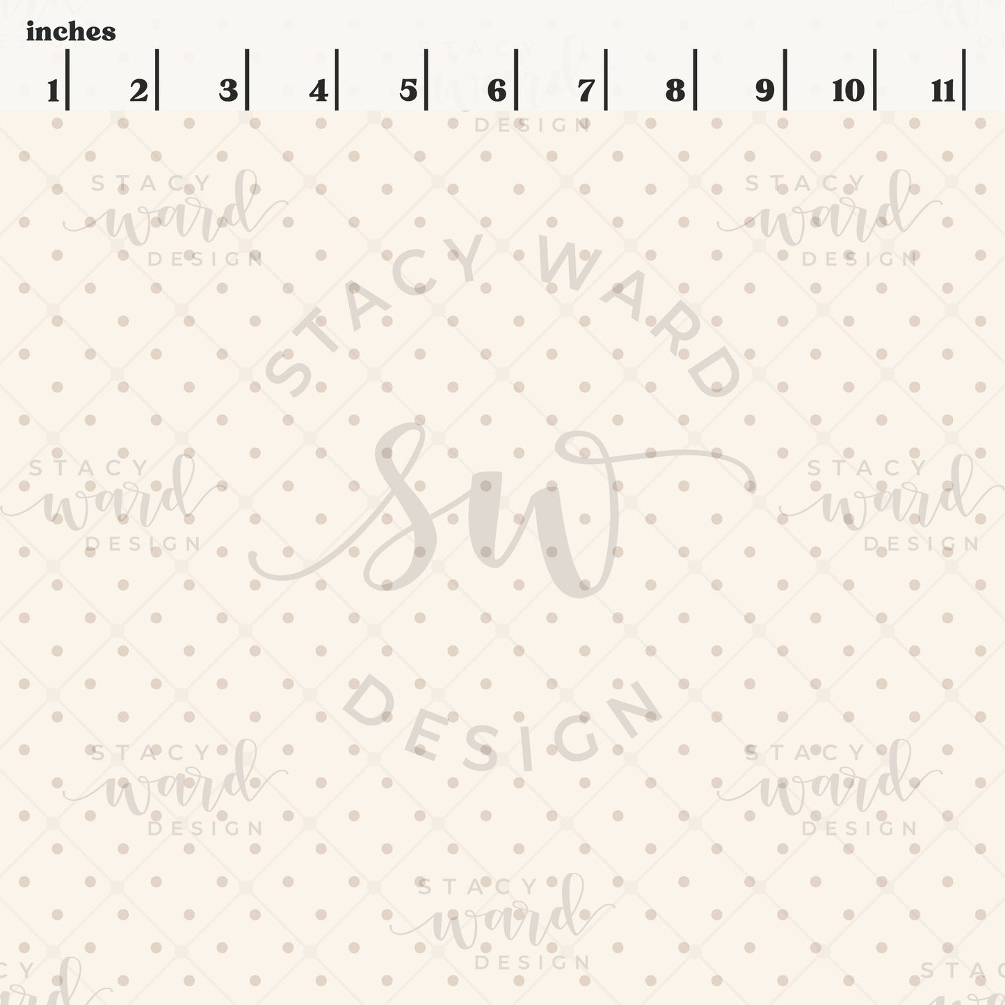 Scale reference for 1/8" pin dot seamless pattern showing repeat size in inches