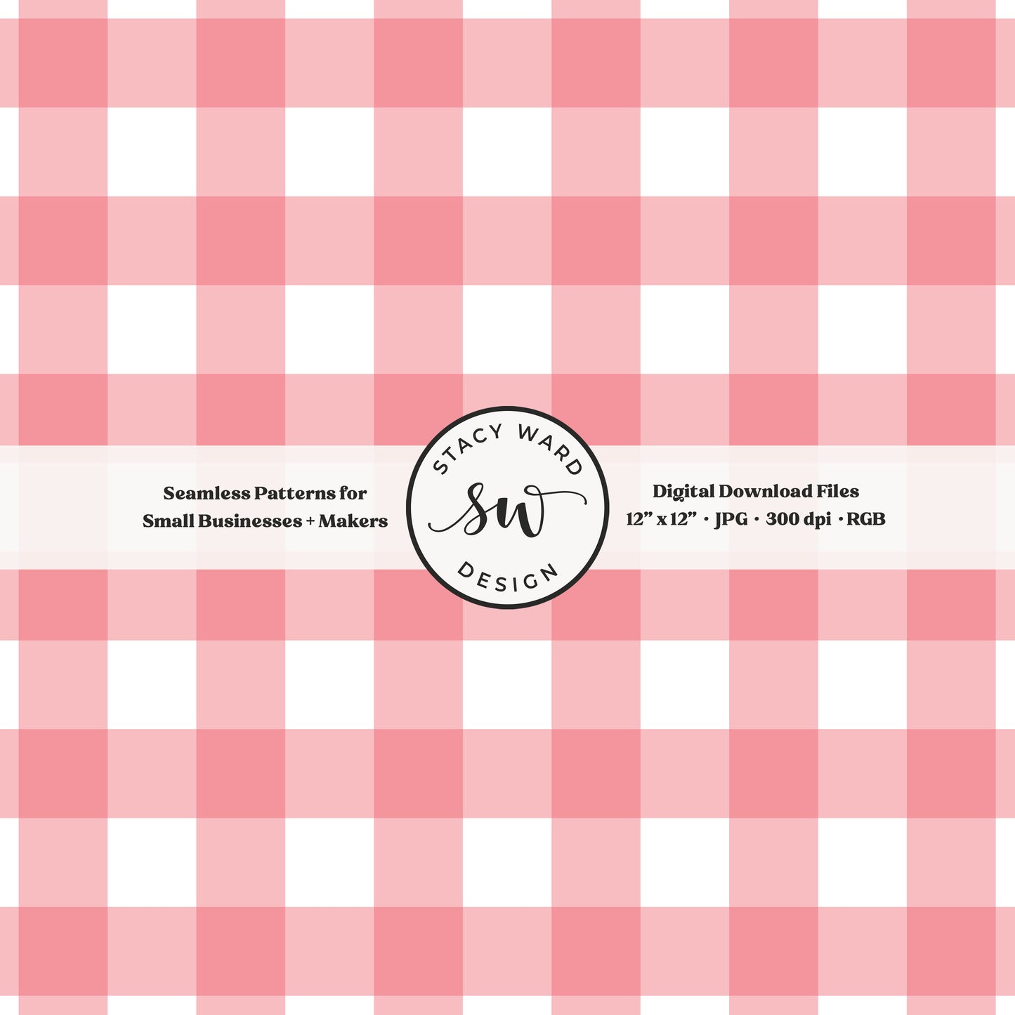 Woven Check gingham seamless pattern in soft pink on crisp white spring picnic plaid blender pattern for fabric printing