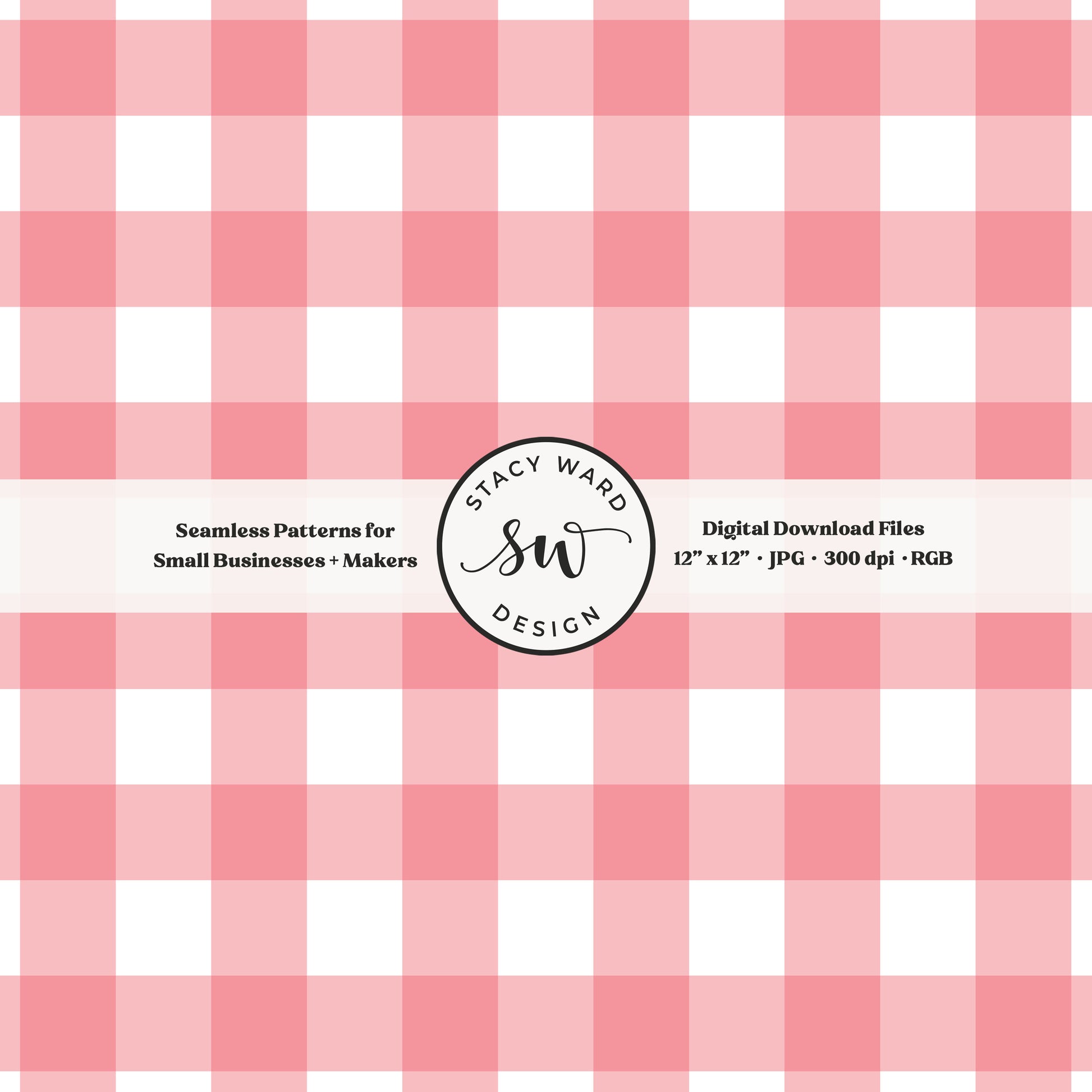 Woven Check gingham seamless pattern in soft pink on crisp white spring picnic plaid blender pattern for fabric printing