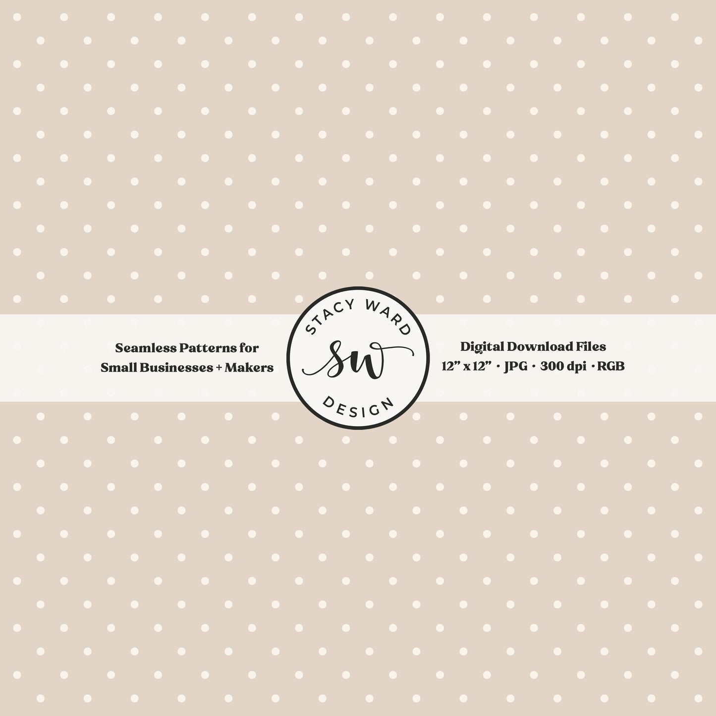 1/8" pin dot seamless pattern in cream on soft brown small scale polka dots blender print