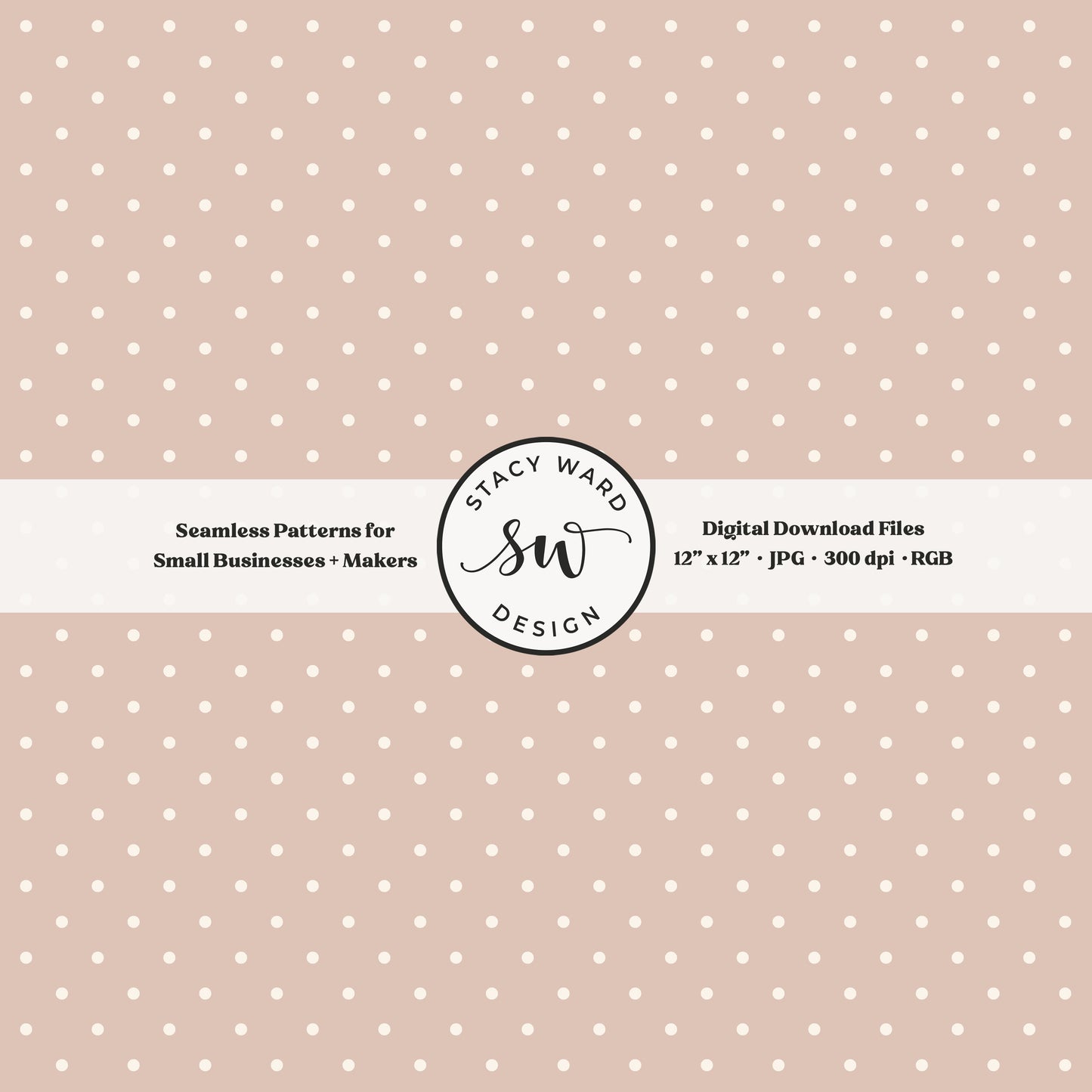 1/8" pin dot seamless pattern in cream on muted dusty rose small scale polka dots blender print