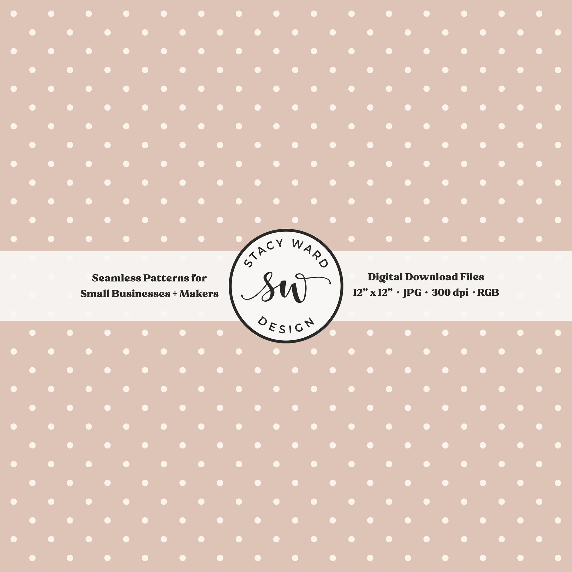 1/8" pin dot seamless pattern in cream on muted dusty rose small scale polka dots blender print