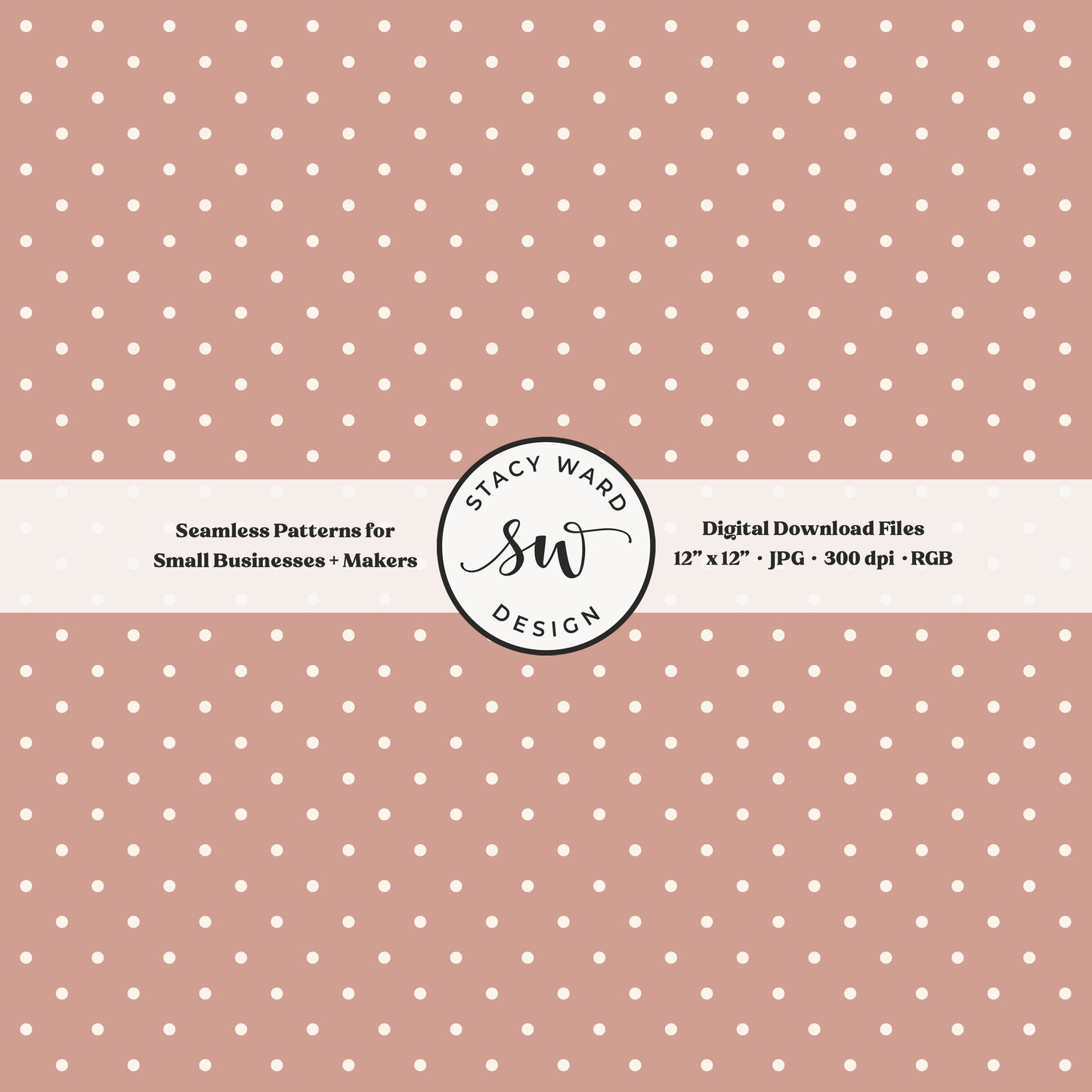 1/8" pin dot seamless pattern in cream on dusky pink small scale polka dots blender print