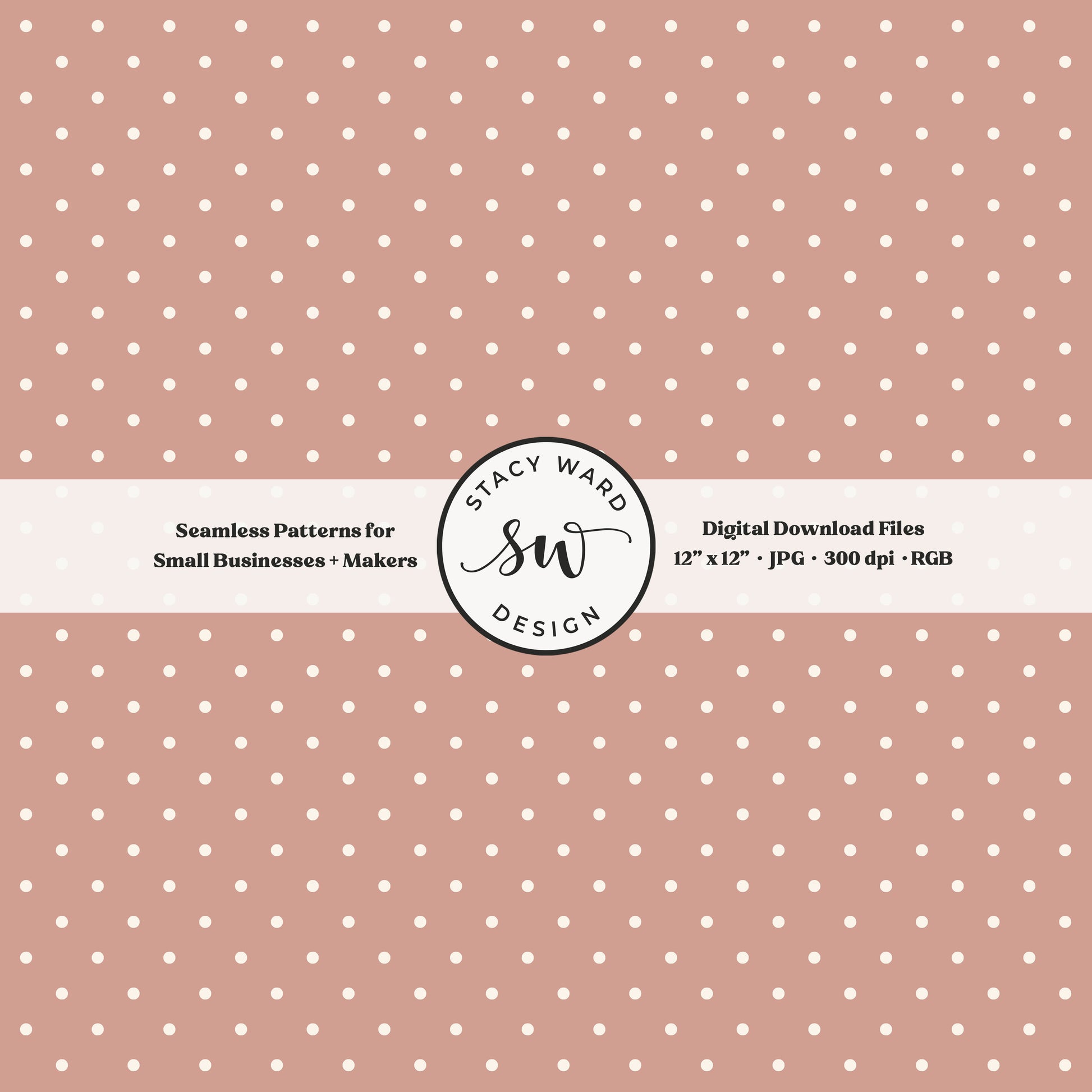 1/8" pin dot seamless pattern in cream on dusky pink small scale polka dots blender print