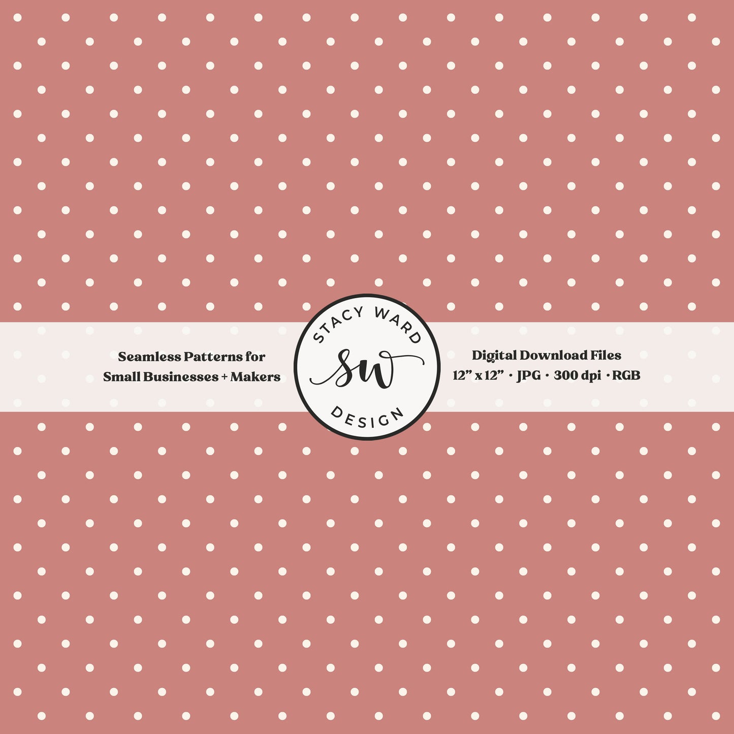 1/8" pin dot seamless pattern in cream on antique pink small scale polka dots blender print