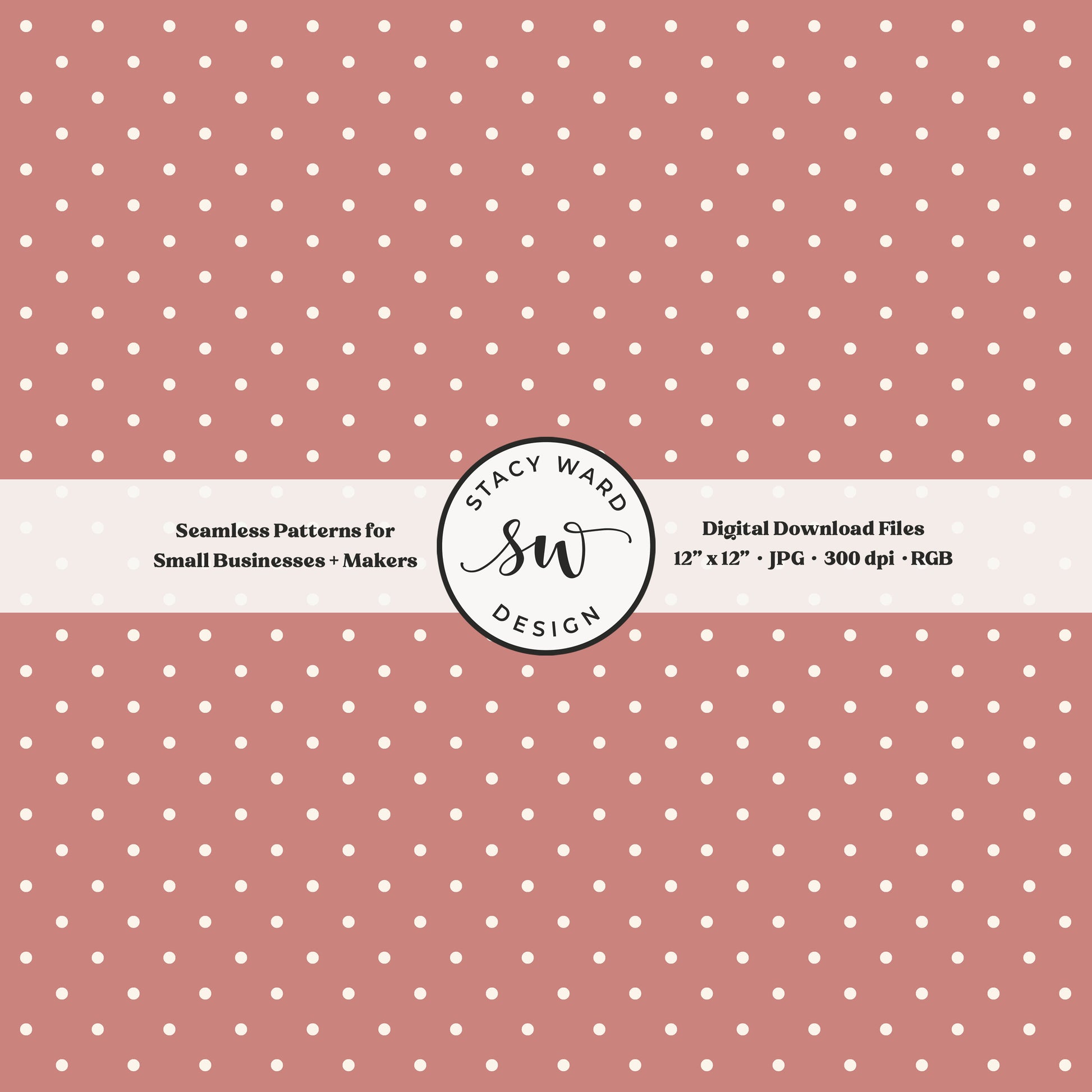 1/8" pin dot seamless pattern in cream on antique pink small scale polka dots blender print