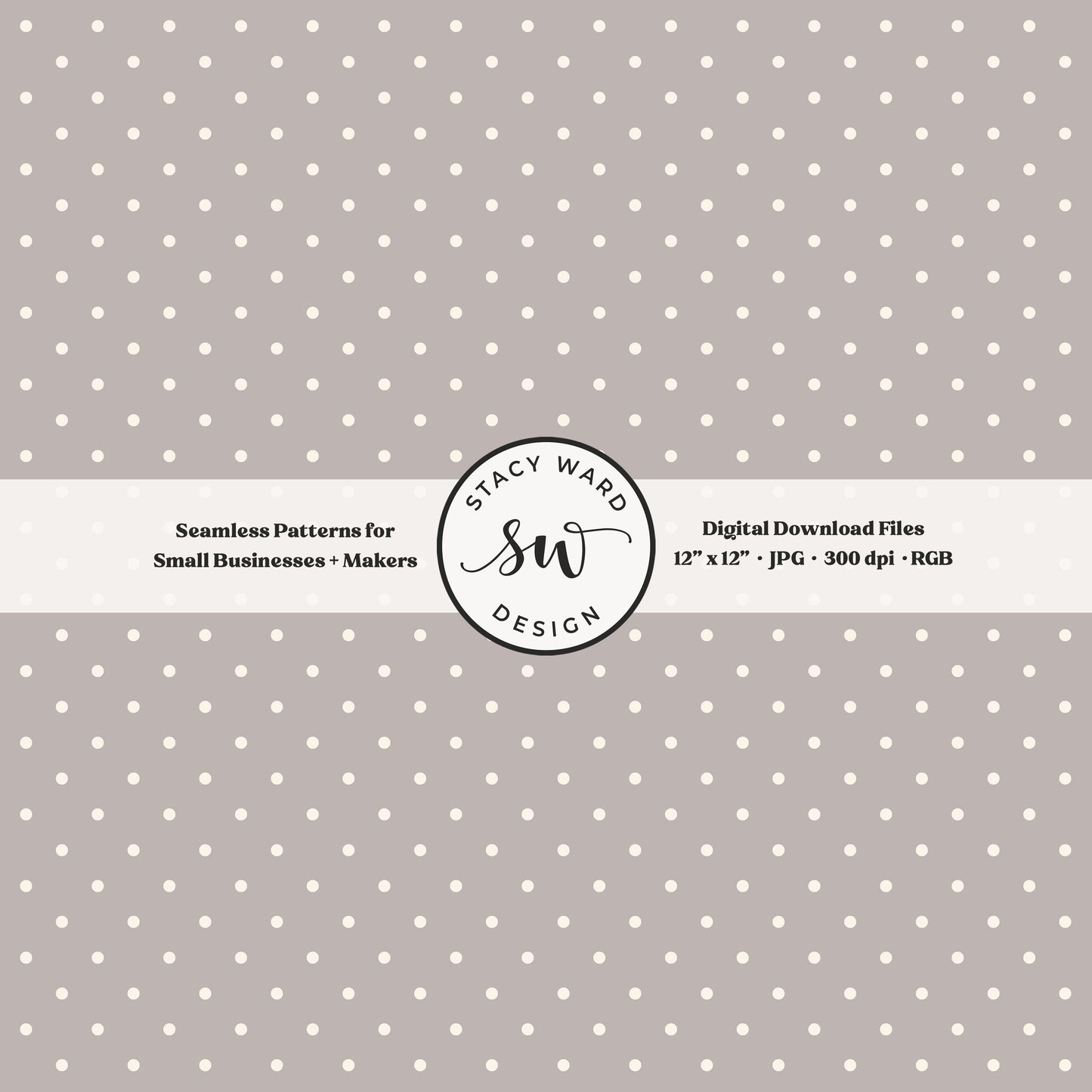 1/8" pin dot seamless pattern in cream on grayish brown small scale polka dots blender print