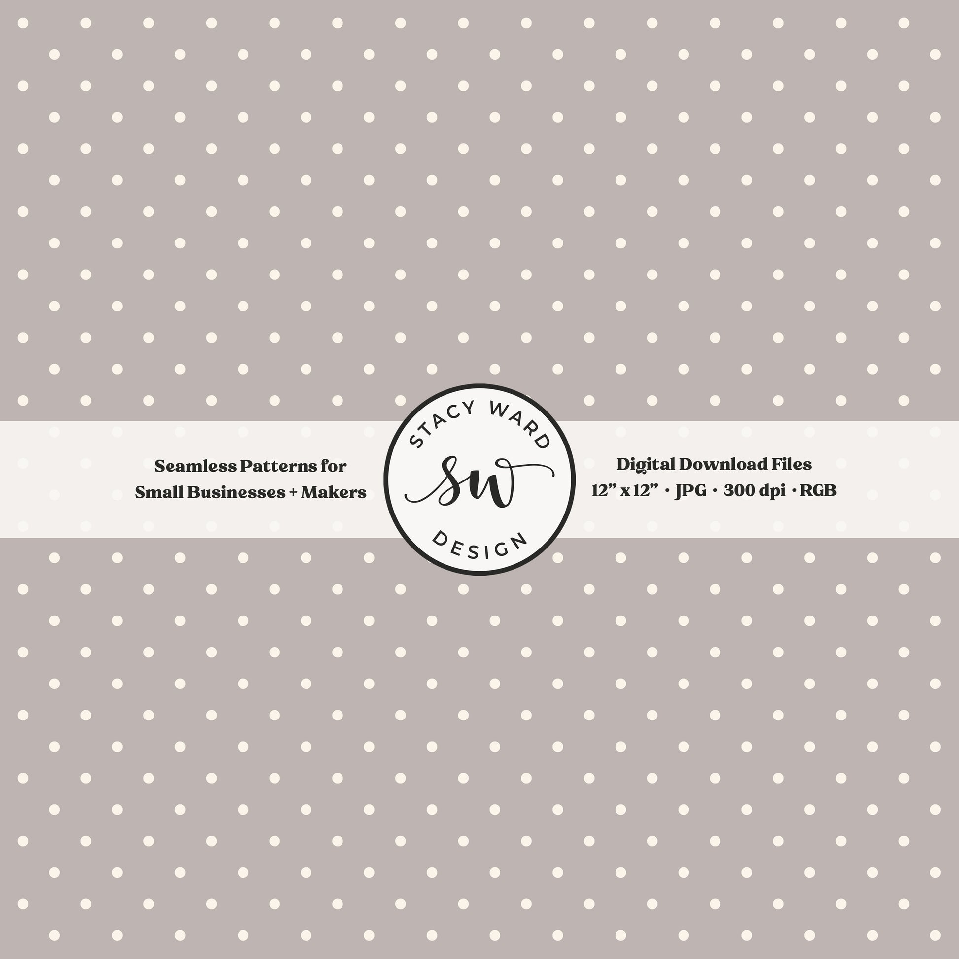 1/8" pin dot seamless pattern in cream on grayish brown small scale polka dots blender print