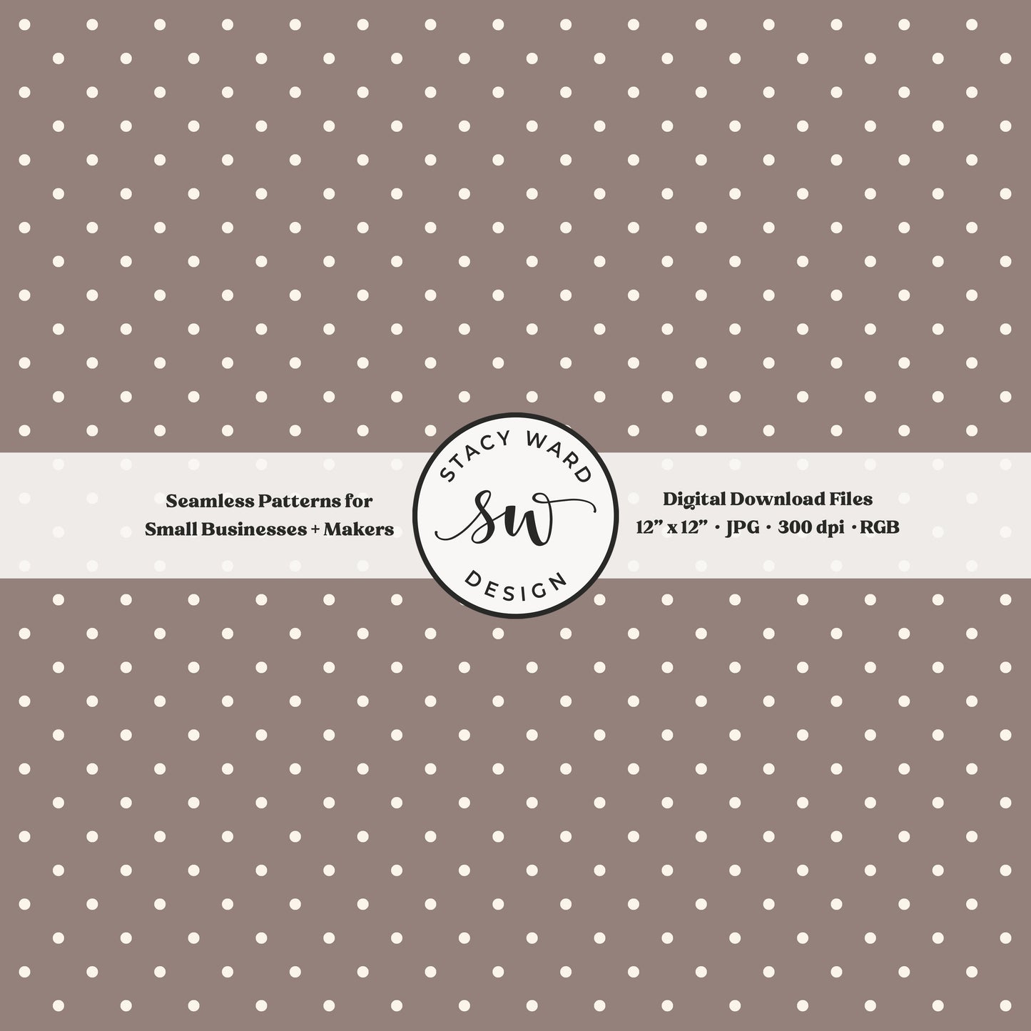 1/8" pin dot seamless pattern in cream on taupe beige small scale polka dots blender print