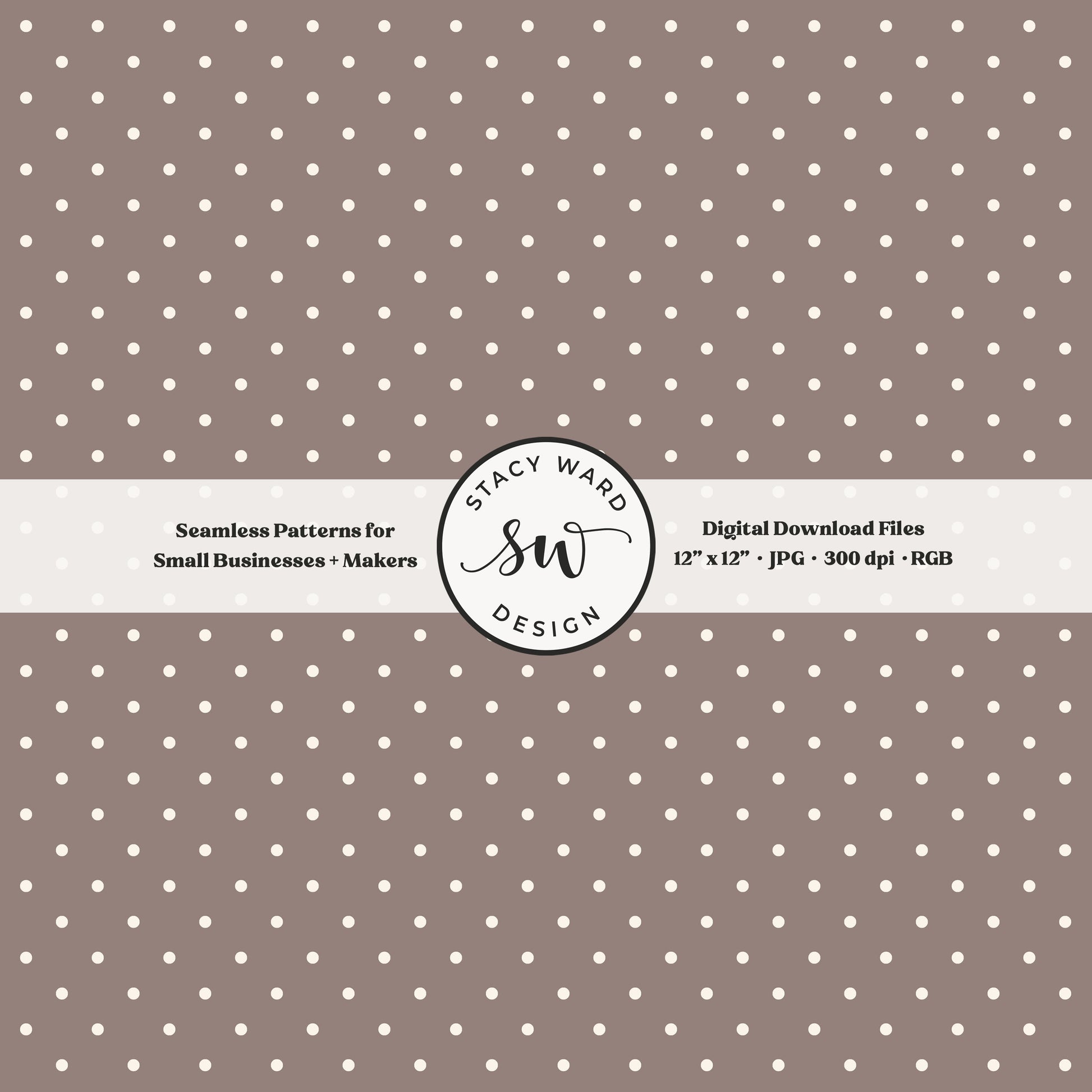 1/8" pin dot seamless pattern in cream on taupe beige small scale polka dots blender print