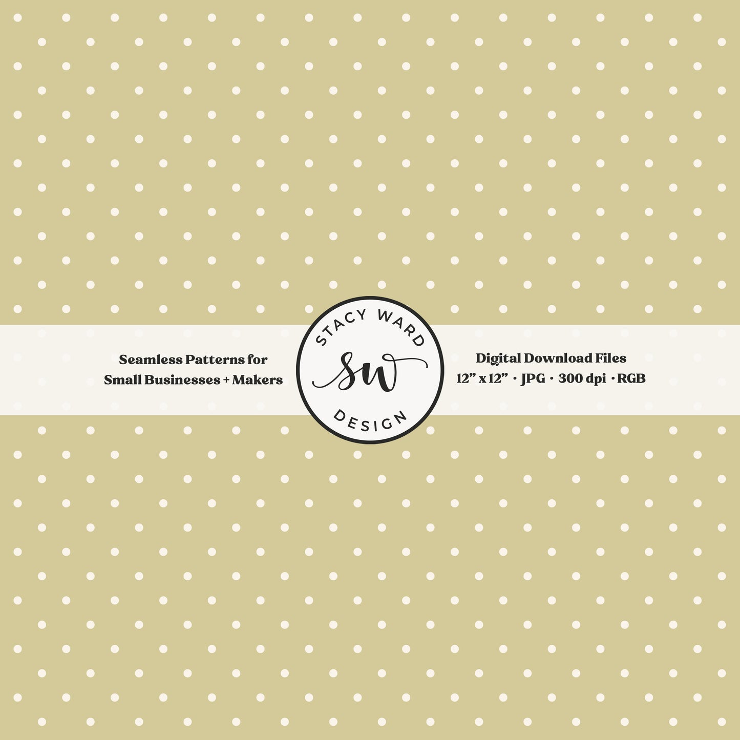 1/8" pin dot seamless pattern in cream on yellowish green small scale polka dots blender print