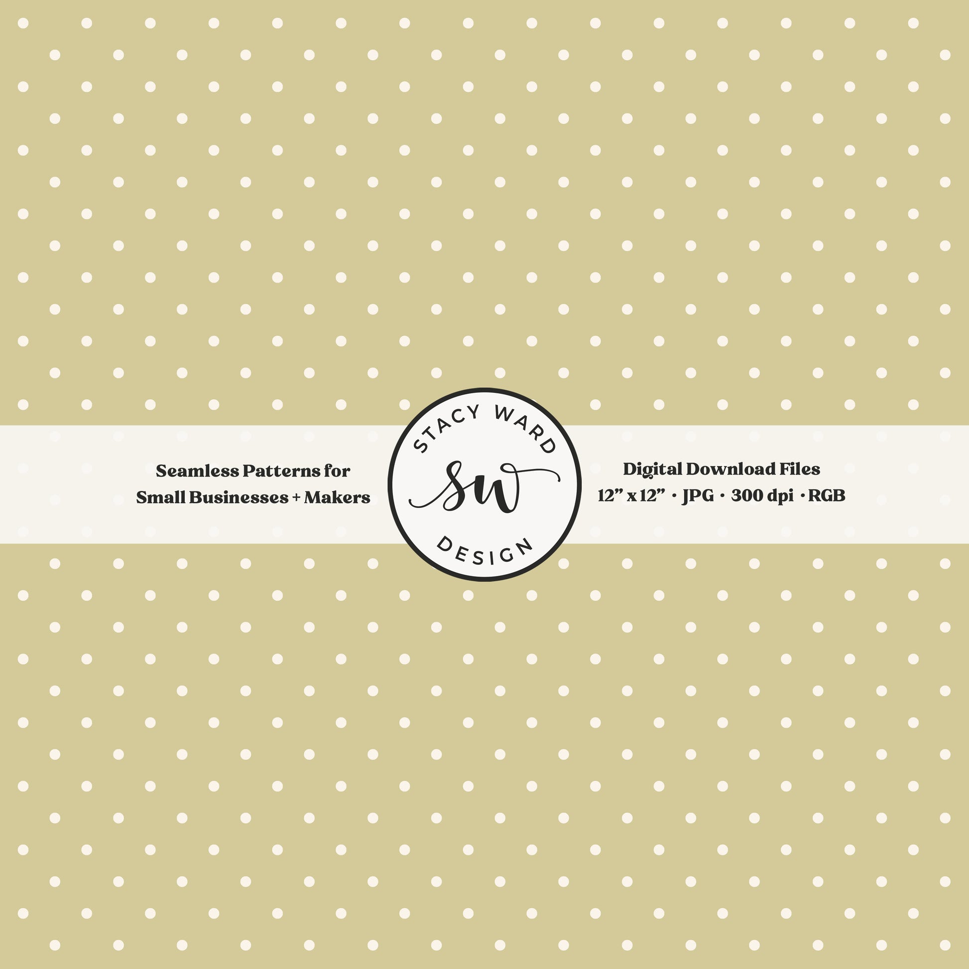 1/8" pin dot seamless pattern in cream on yellowish green small scale polka dots blender print