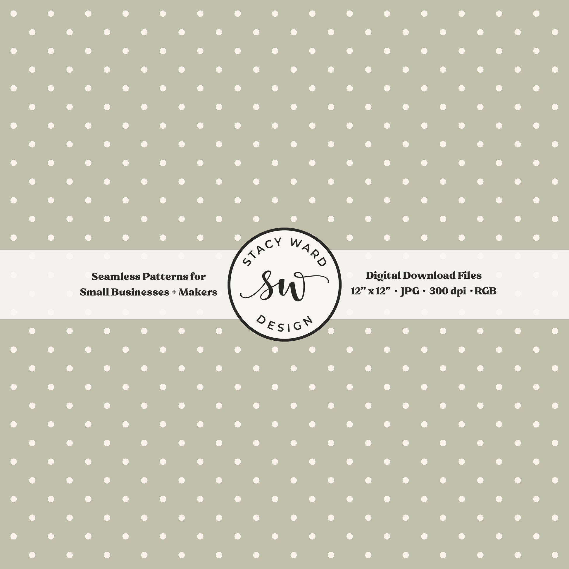 1/8" pin dot seamless pattern in cream on dusty sage small scale polka dots blender print