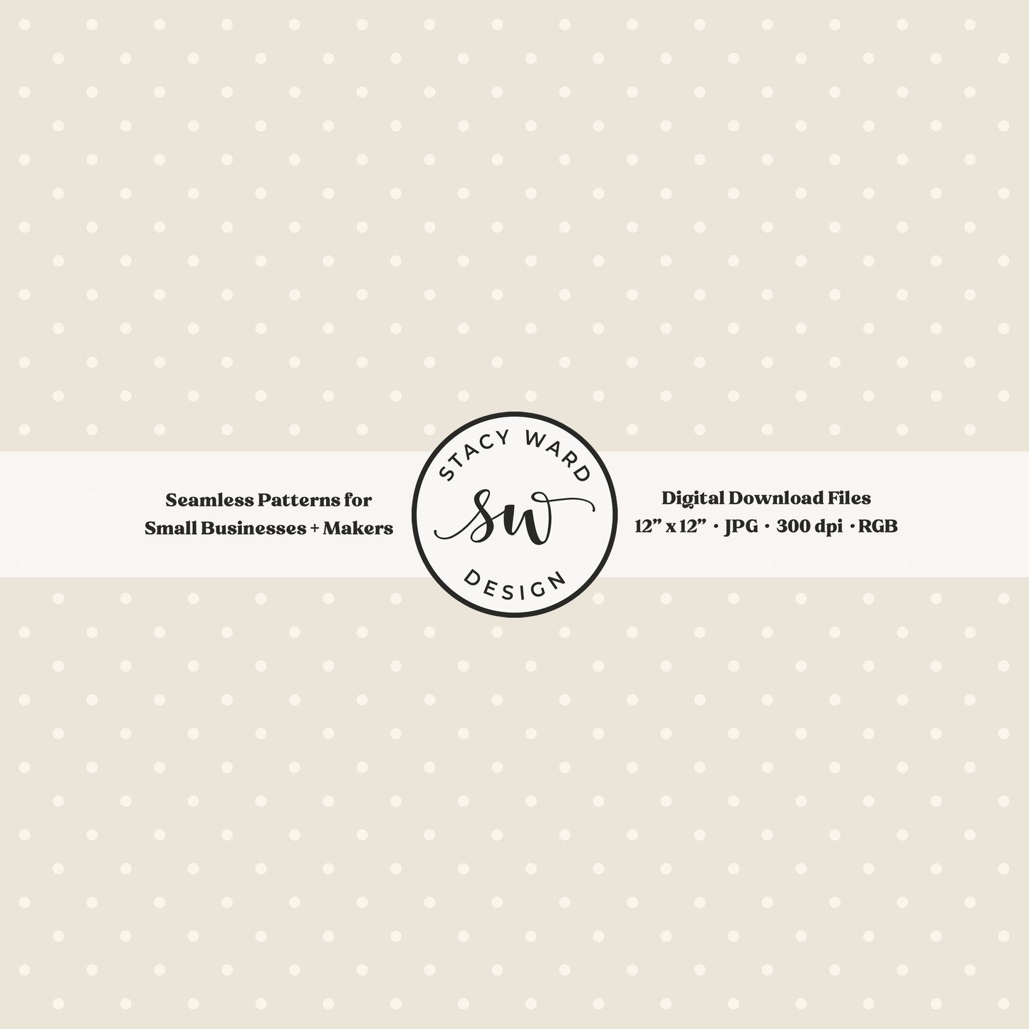 1/8" pin dot seamless pattern in cream on warm white small scale polka dots blender print