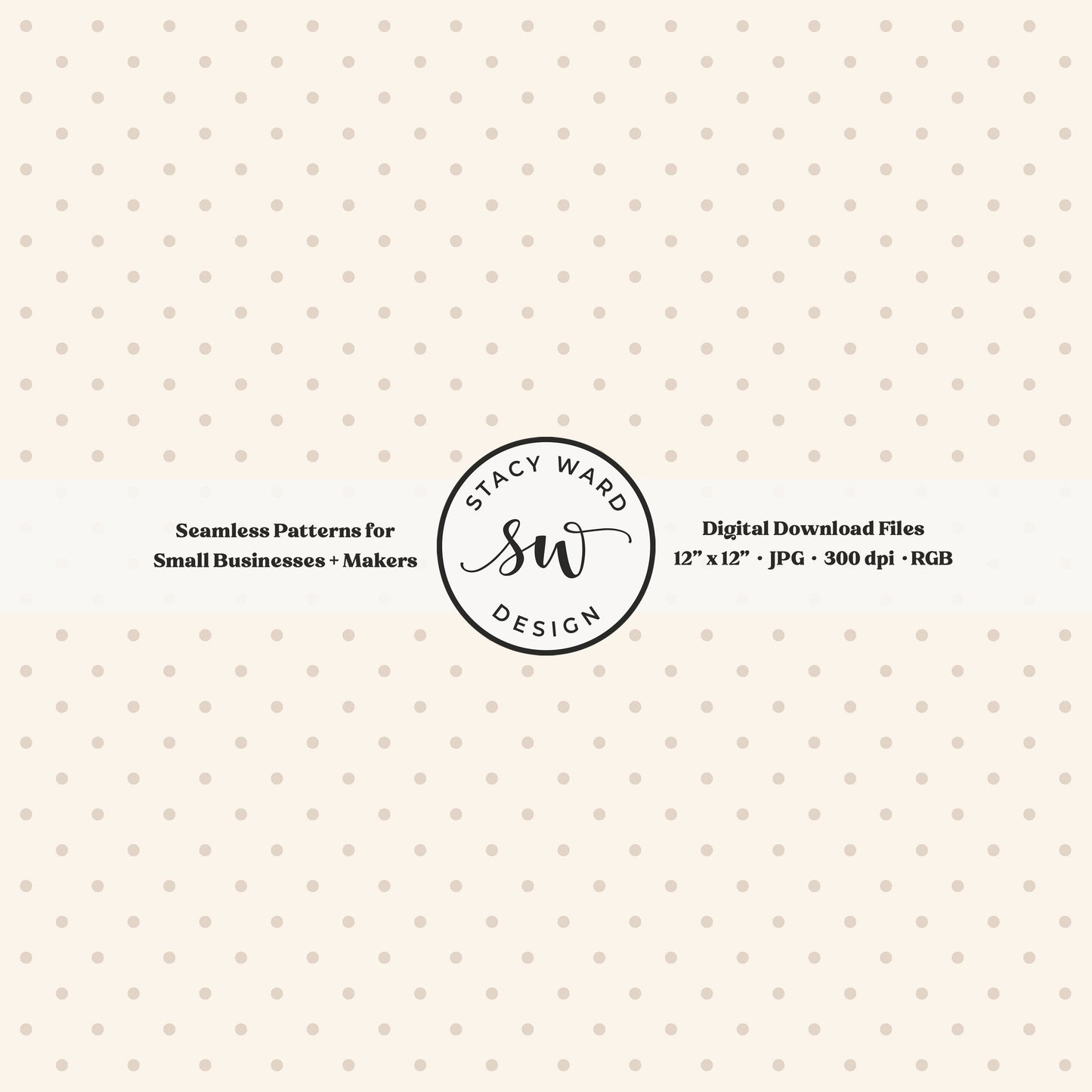 One eighth inch pin dot seamless pattern in soft brown on cream small scale polka dots coordinate digital file for fabric printing