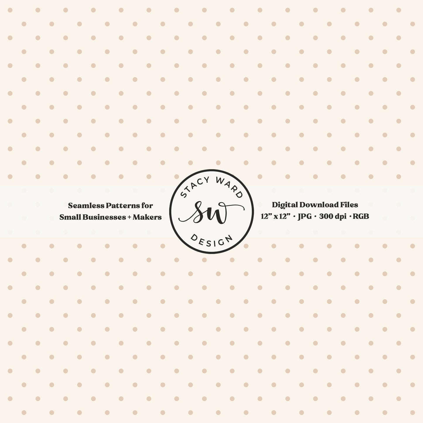 One eighth inch pin dot seamless pattern in neutral tan on cream small scale polka dots coordinate digital file for fabric printing