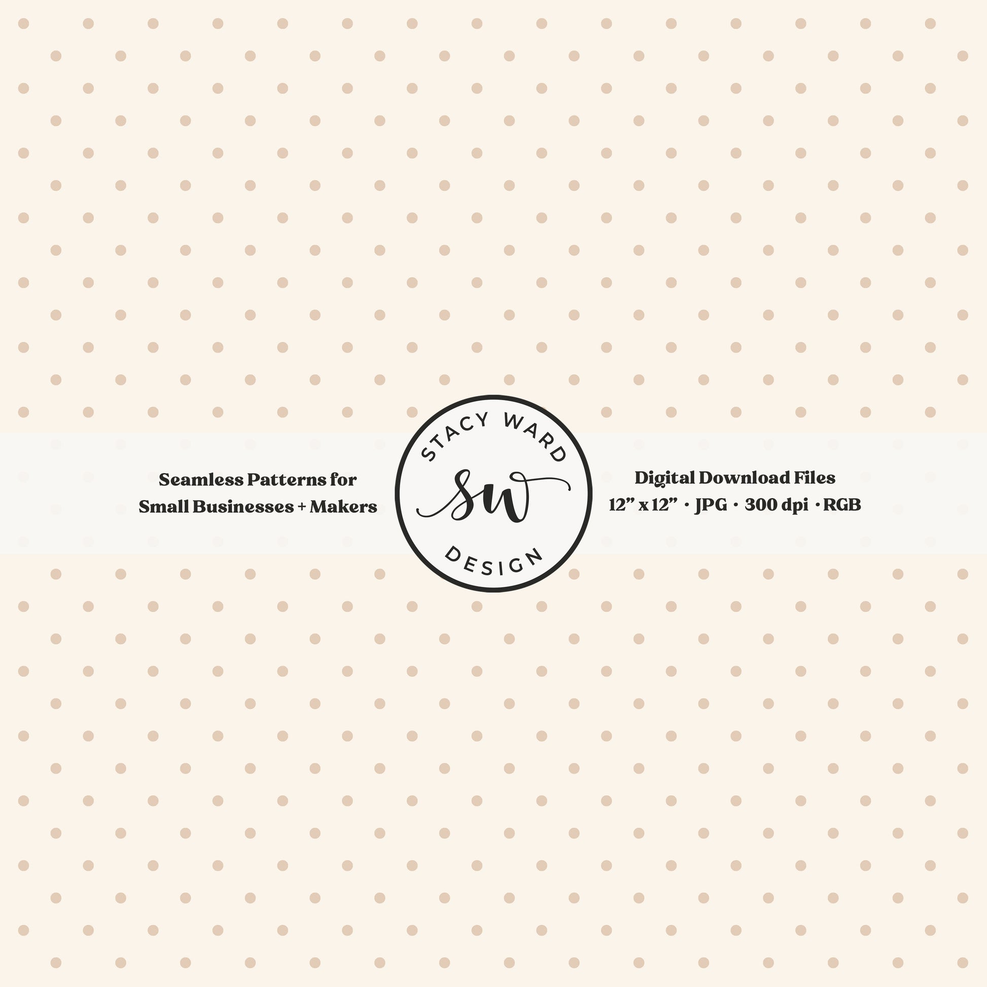 One eighth inch pin dot seamless pattern in neutral tan on cream small scale polka dots coordinate digital file for fabric printing