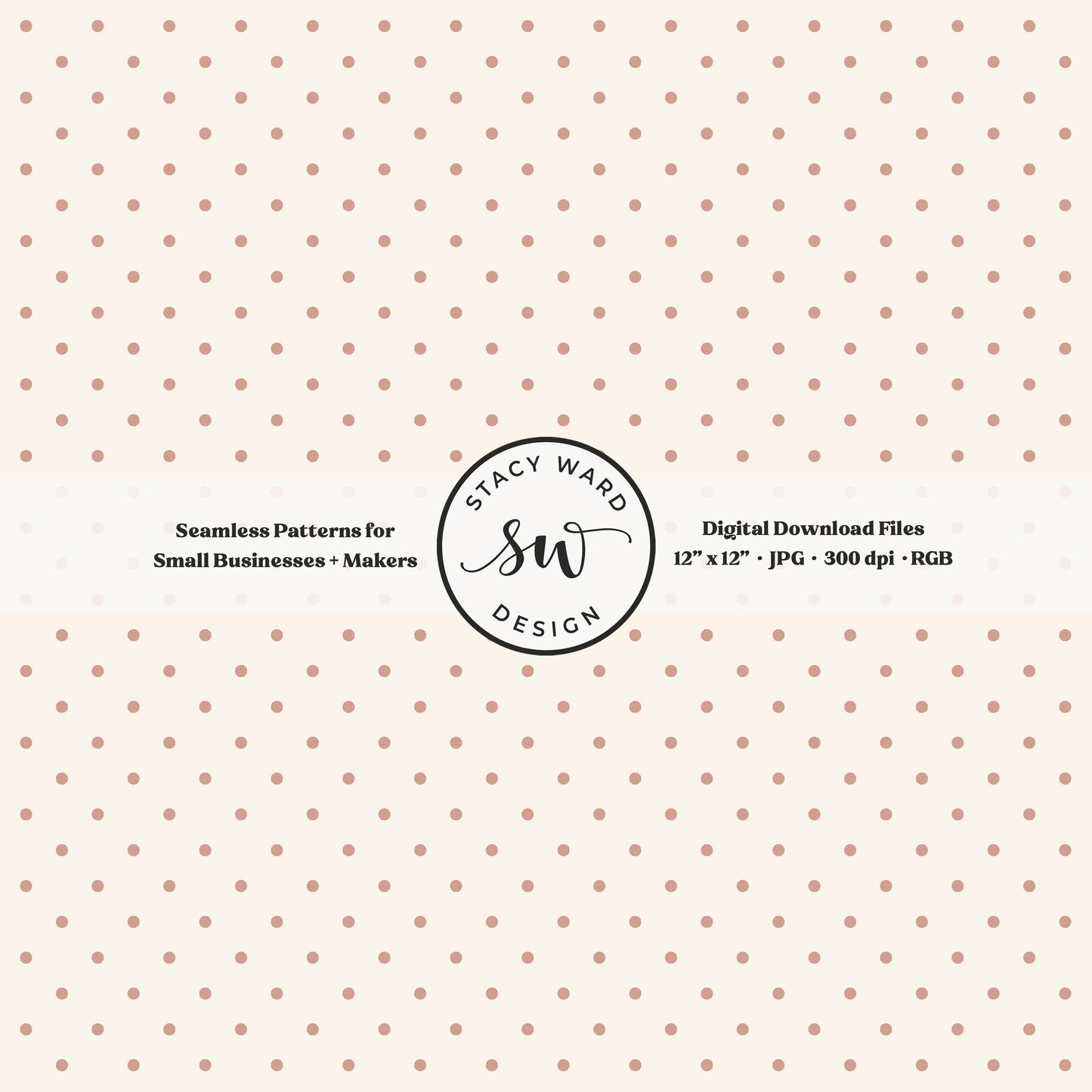 One eighth inch pin dot seamless pattern in dusky pink on cream small scale polka dots coordinate digital file for fabric printing