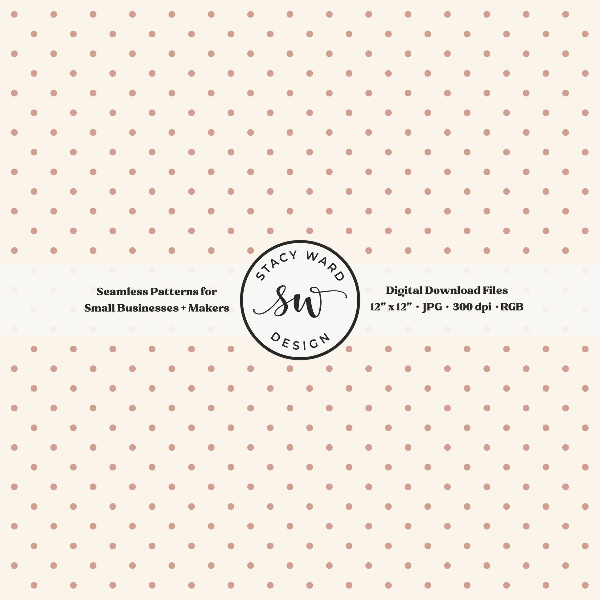 One eighth inch pin dot seamless pattern in dusky pink on cream small scale polka dots coordinate digital file for fabric printing