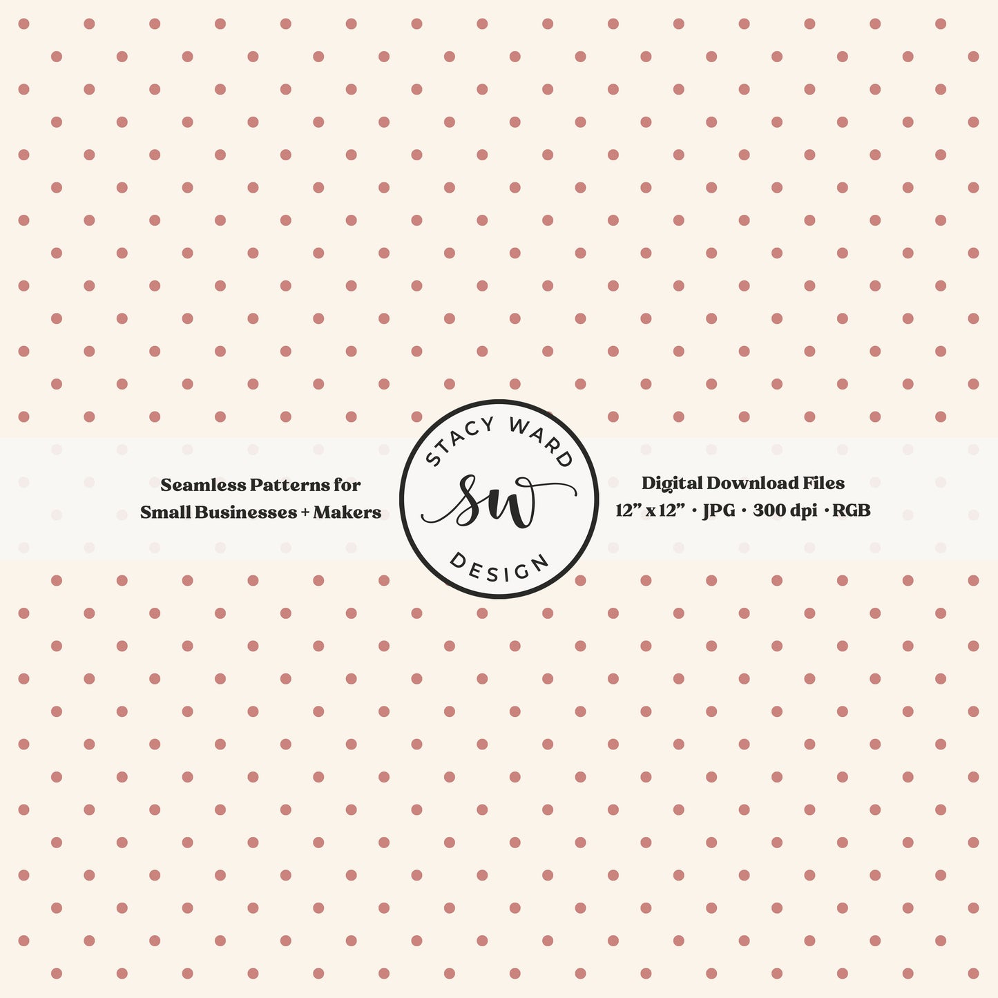 One eighth inch pin dot seamless pattern in antique pink on cream small scale polka dots coordinate digital file for fabric printing