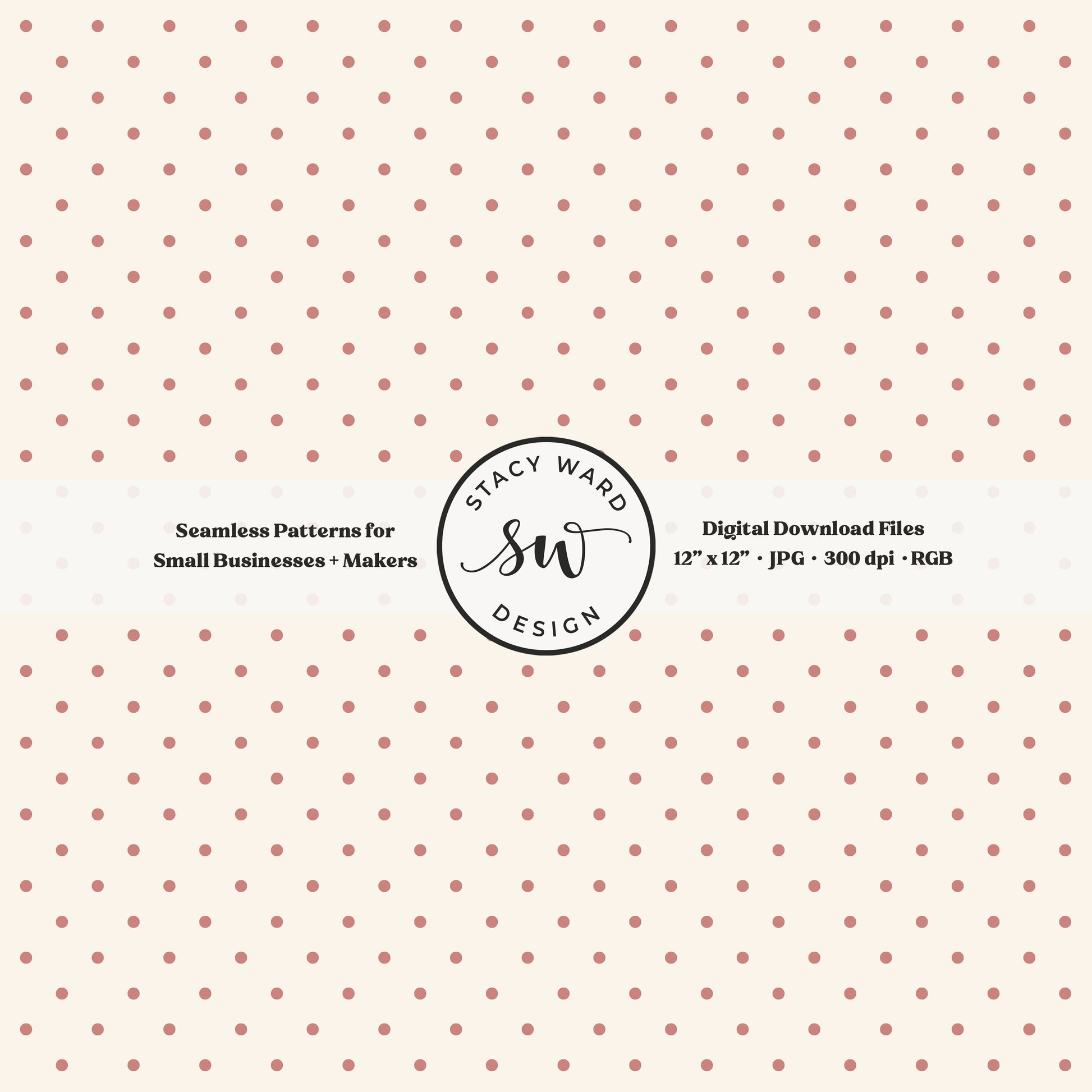 One eighth inch pin dot seamless pattern in antique pink on cream small scale polka dots coordinate digital file for fabric printing