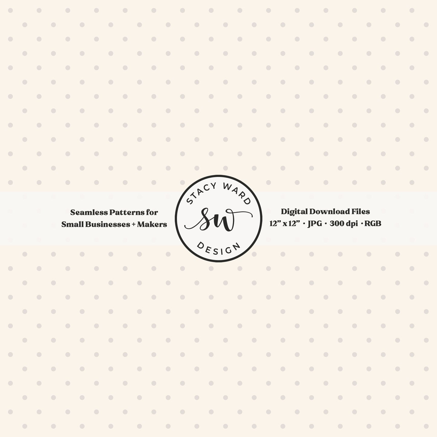 One eighth inch pin dot seamless pattern in pale greige on cream small scale polka dots coordinate digital file for fabric printing