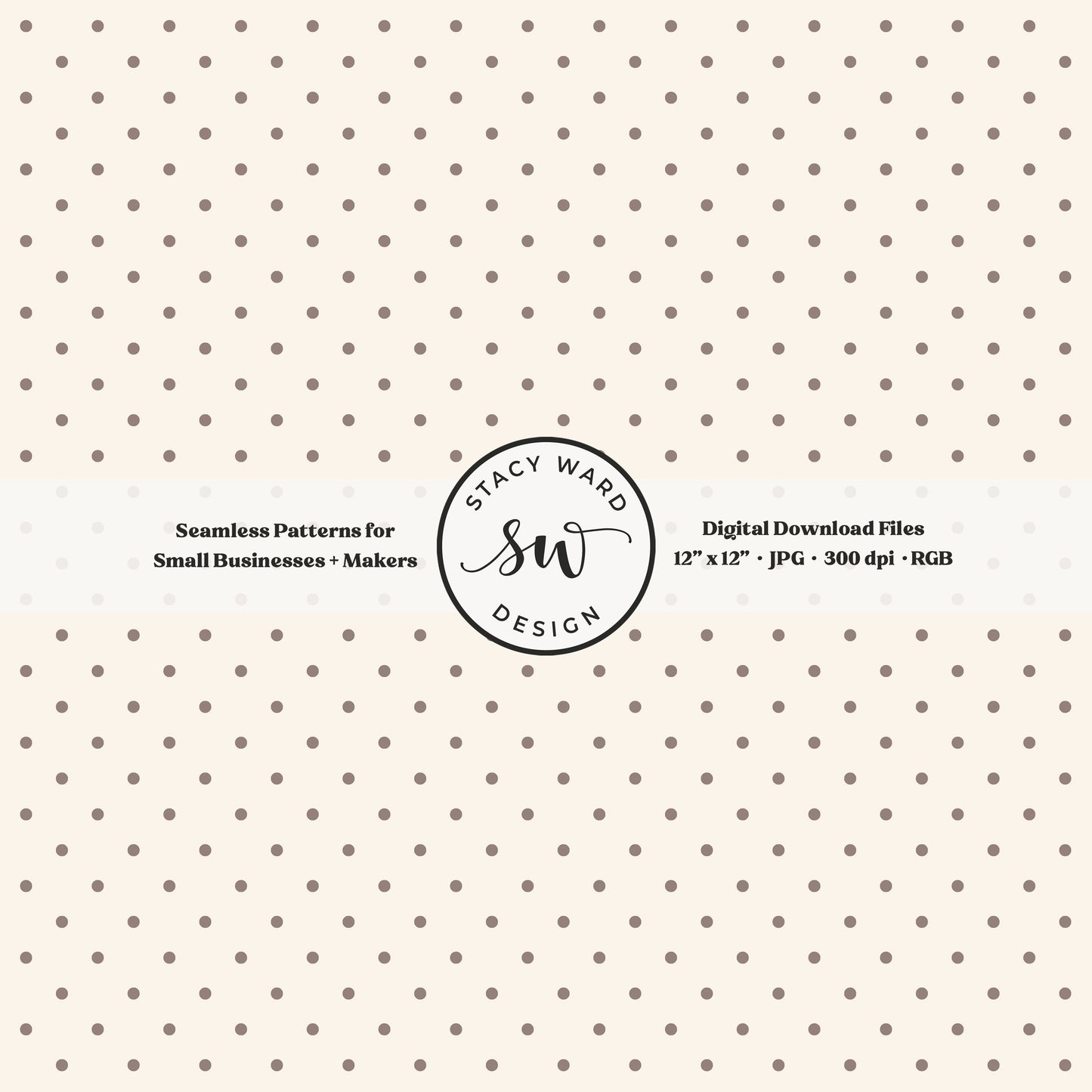 One eighth inch pin dot seamless pattern in taupe beige on cream small scale polka dots coordinate digital file for fabric printing