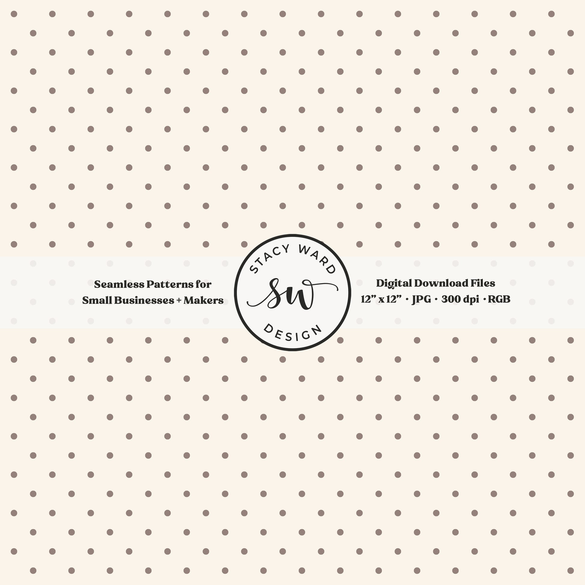 One eighth inch pin dot seamless pattern in taupe beige on cream small scale polka dots coordinate digital file for fabric printing