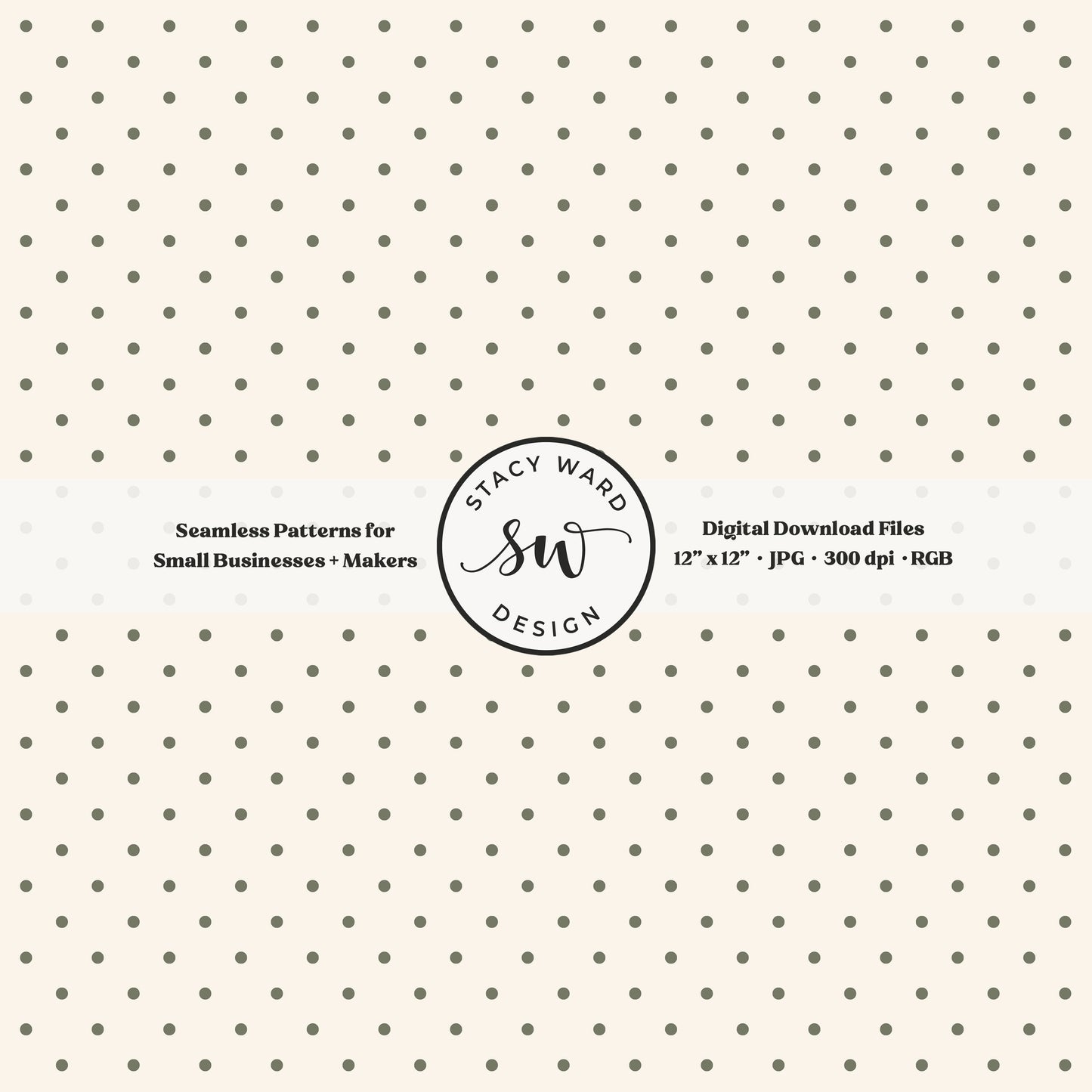One eighth inch pin dot seamless pattern in army green on cream small scale polka dots coordinate digital file for fabric printing