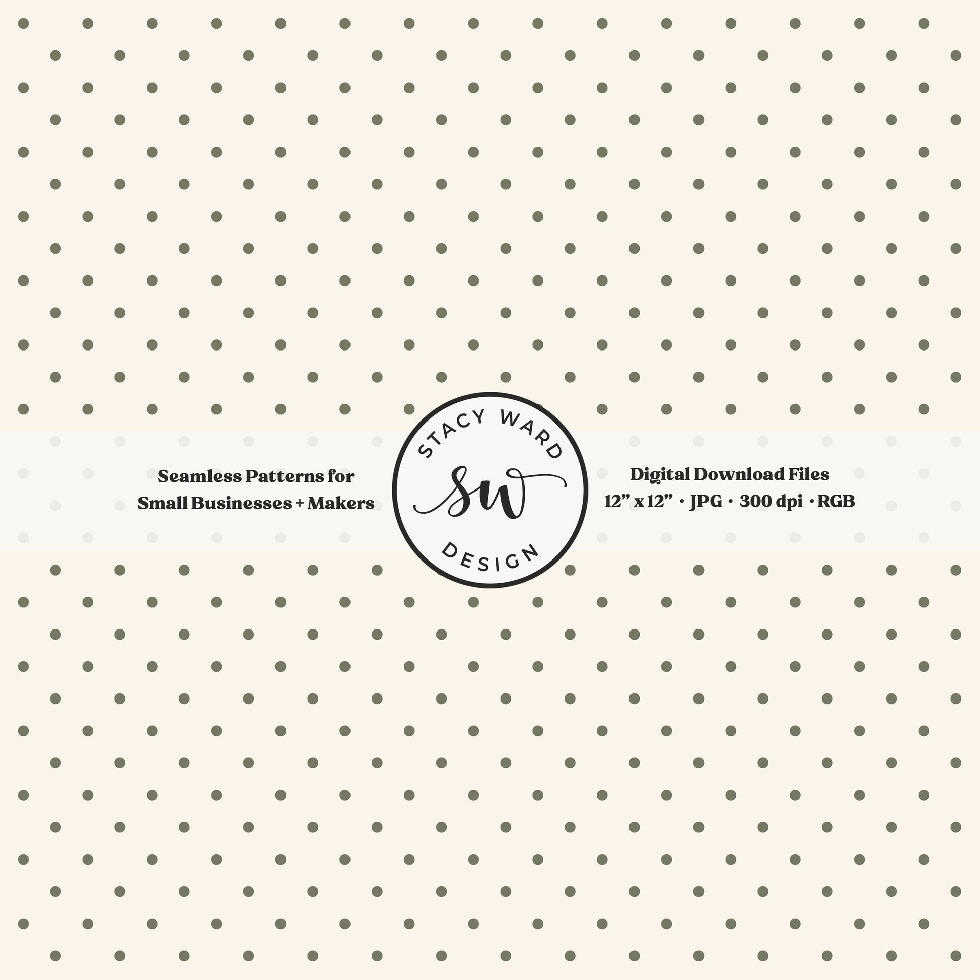One eighth inch pin dot seamless pattern in army green on cream small scale polka dots coordinate digital file for fabric printing