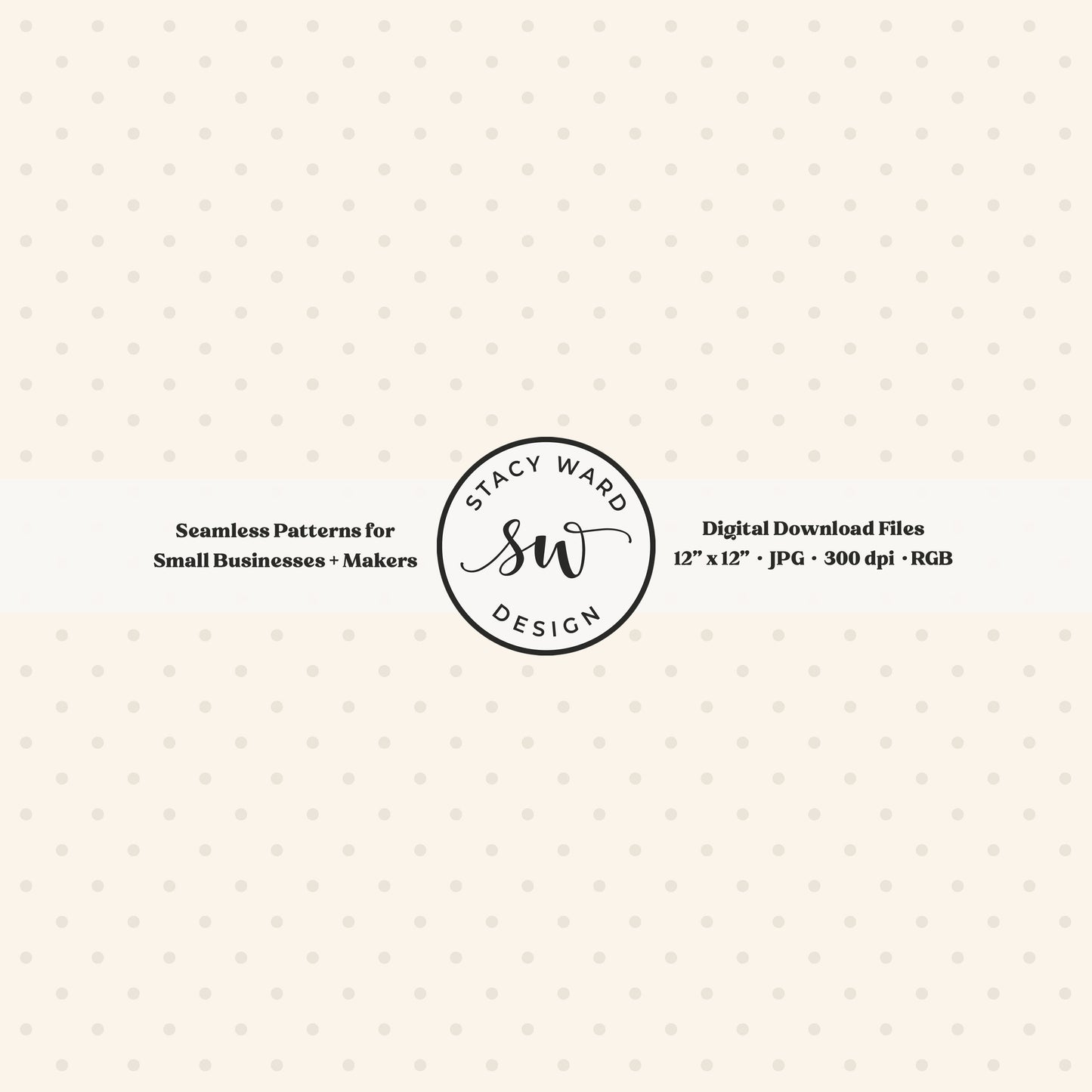 One eighth inch pin dot seamless pattern in warm white on cream small scale polka dots coordinate digital file for fabric printing