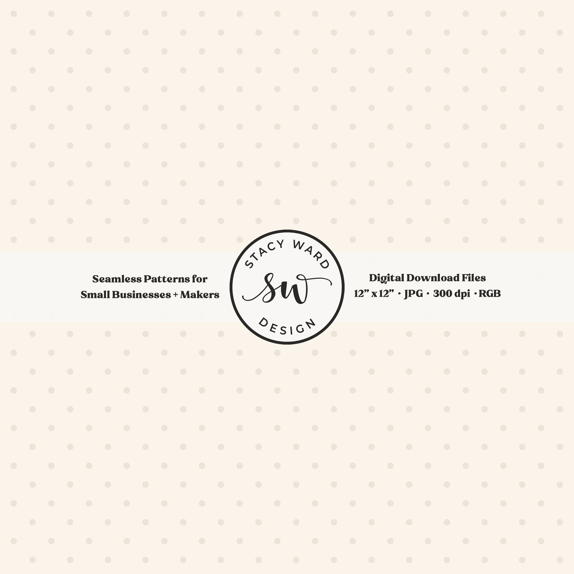 One eighth inch pin dot seamless pattern in warm white on cream small scale polka dots coordinate digital file for fabric printing