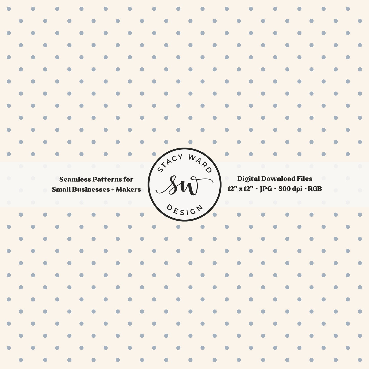 One eighth inch pin dot seamless pattern in steel blue on cream small scale polka dots coordinate digital file for fabric printing
