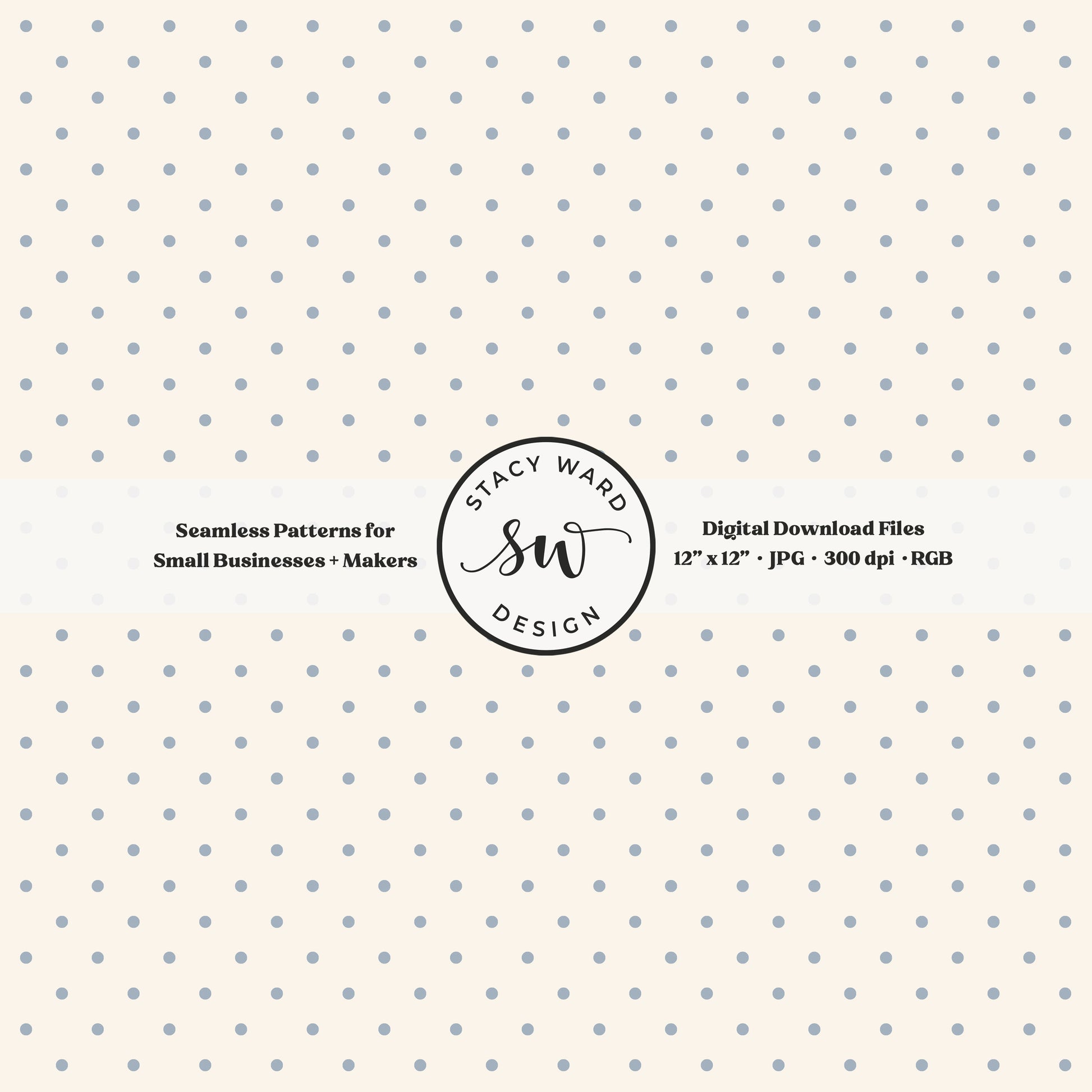 One eighth inch pin dot seamless pattern in steel blue on cream small scale polka dots coordinate digital file for fabric printing