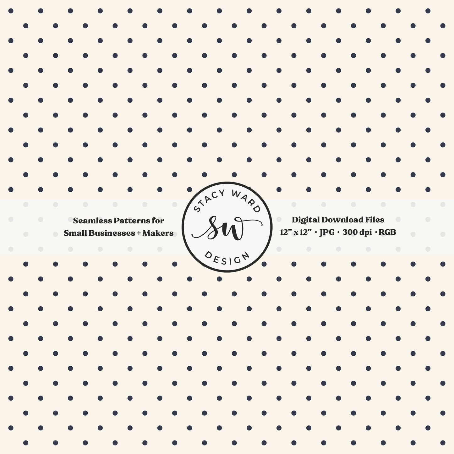 One eighth inch pin dot seamless pattern in indigo blue on cream small scale polka dots coordinate digital file for fabric printing