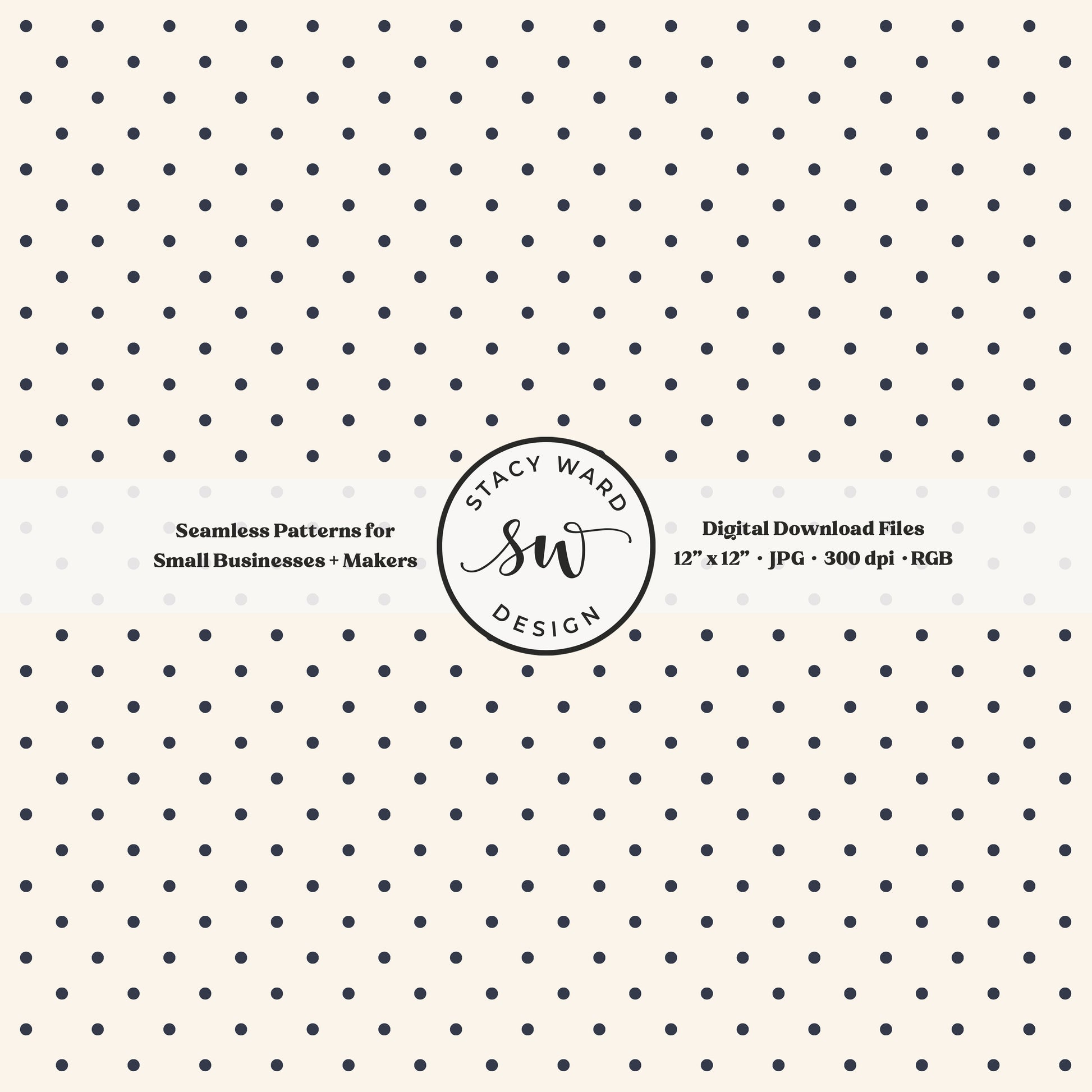 One eighth inch pin dot seamless pattern in indigo blue on cream small scale polka dots coordinate digital file for fabric printing