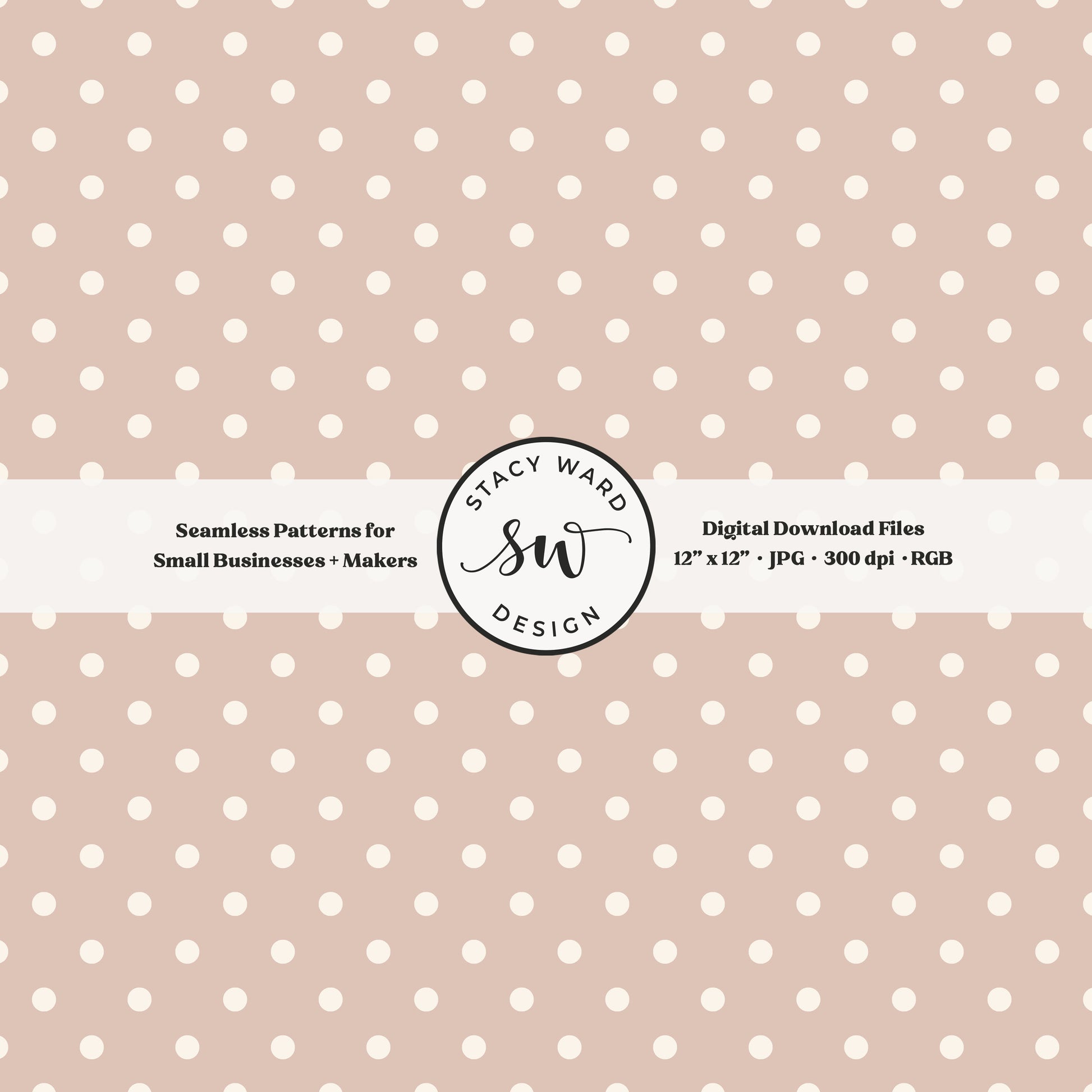 One quarter inch small dots seamless pattern in cream on muted dusty rose little polka dots coordinate digital file for fabric printing