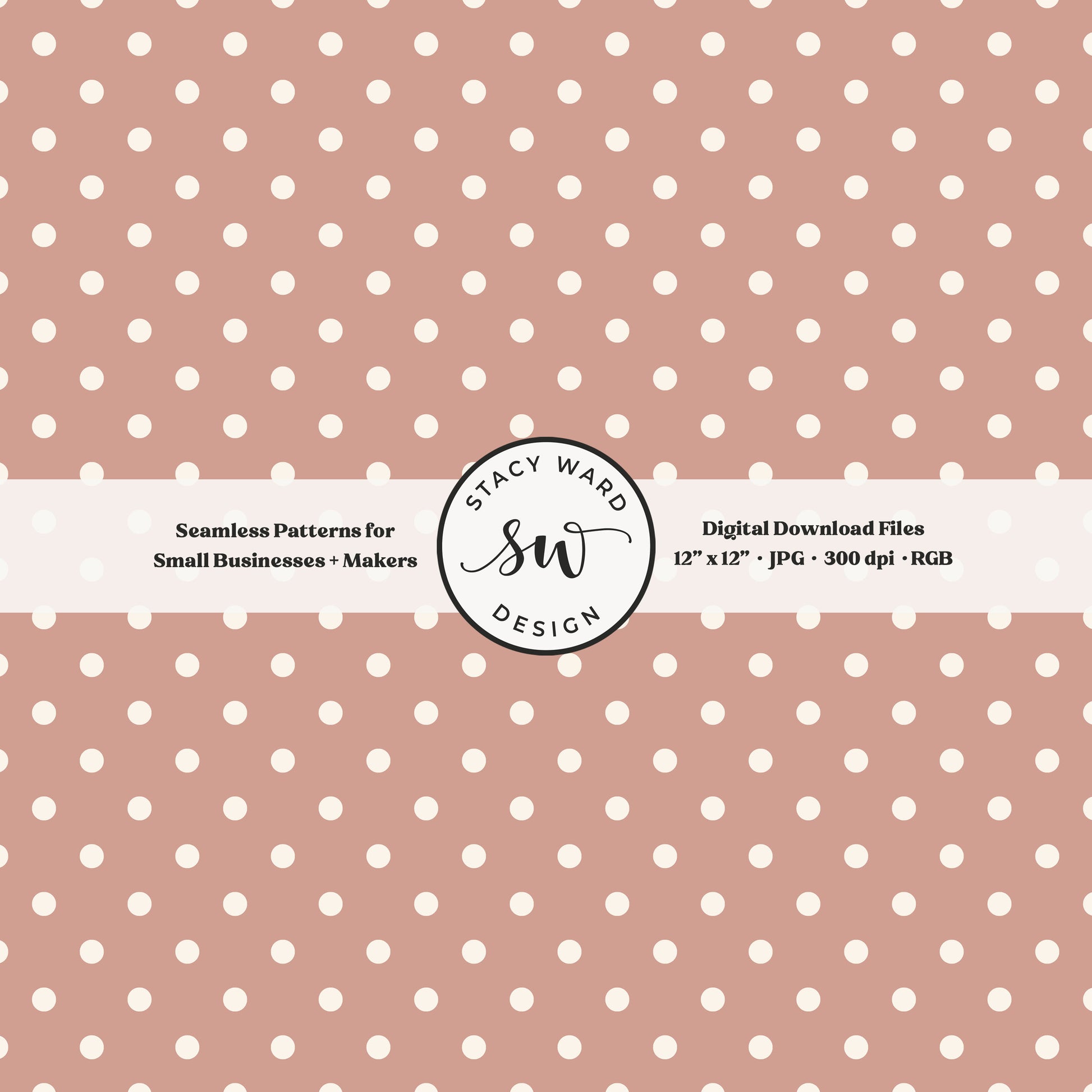 One quarter inch small dots seamless pattern in cream on dusky pink little polka dots coordinate digital file for fabric printing