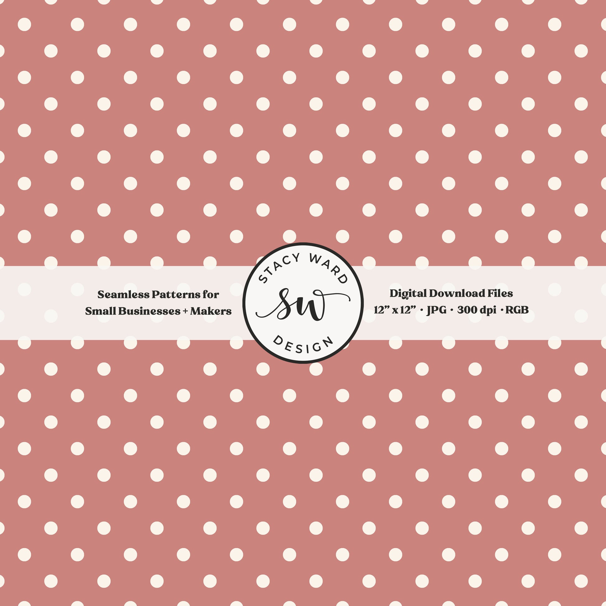 One quarter inch small dots seamless pattern in cream on antique pink little polka dots coordinate digital file for fabric printing