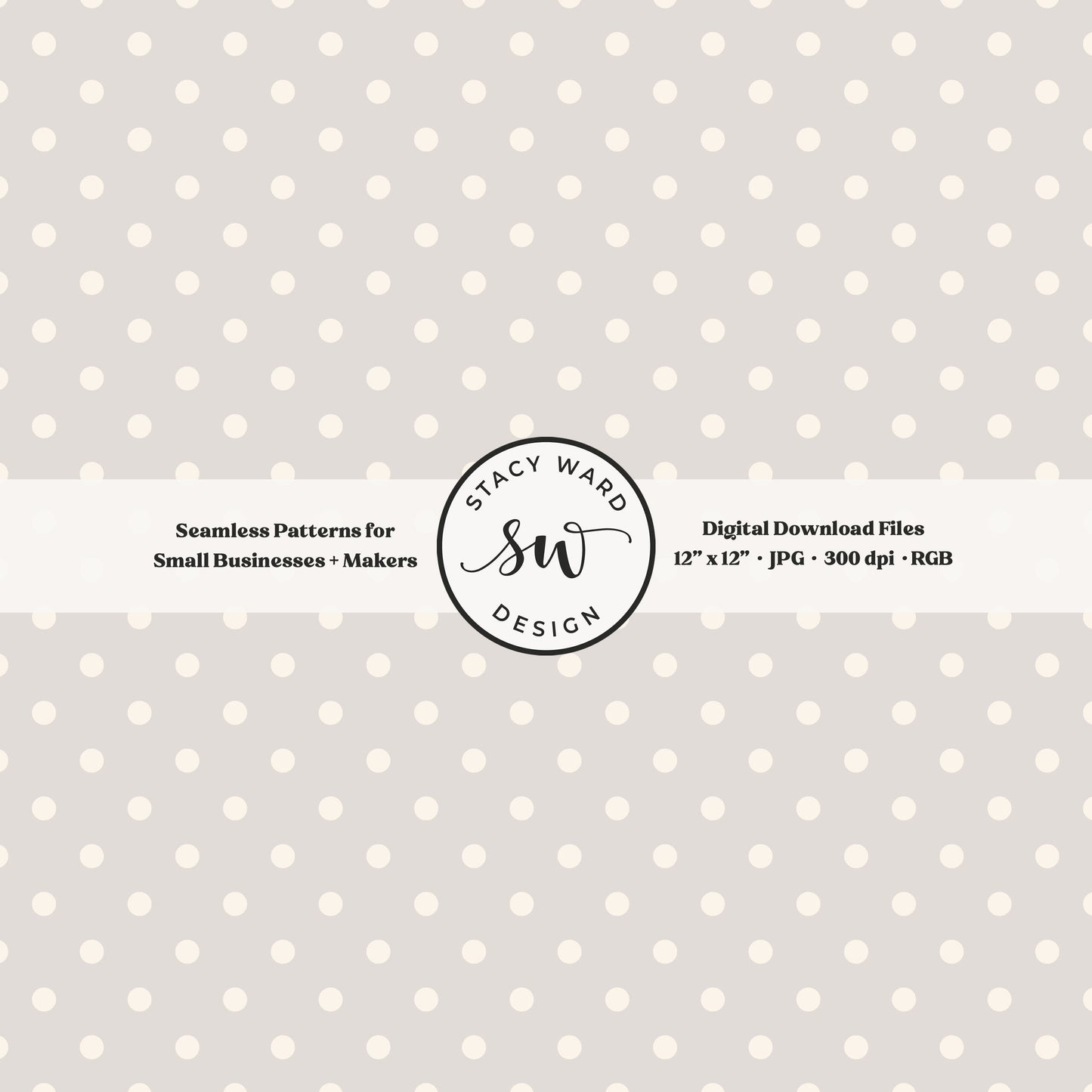One quarter inch small dots seamless pattern in cream on pale greige little polka dots coordinate digital file for fabric printing