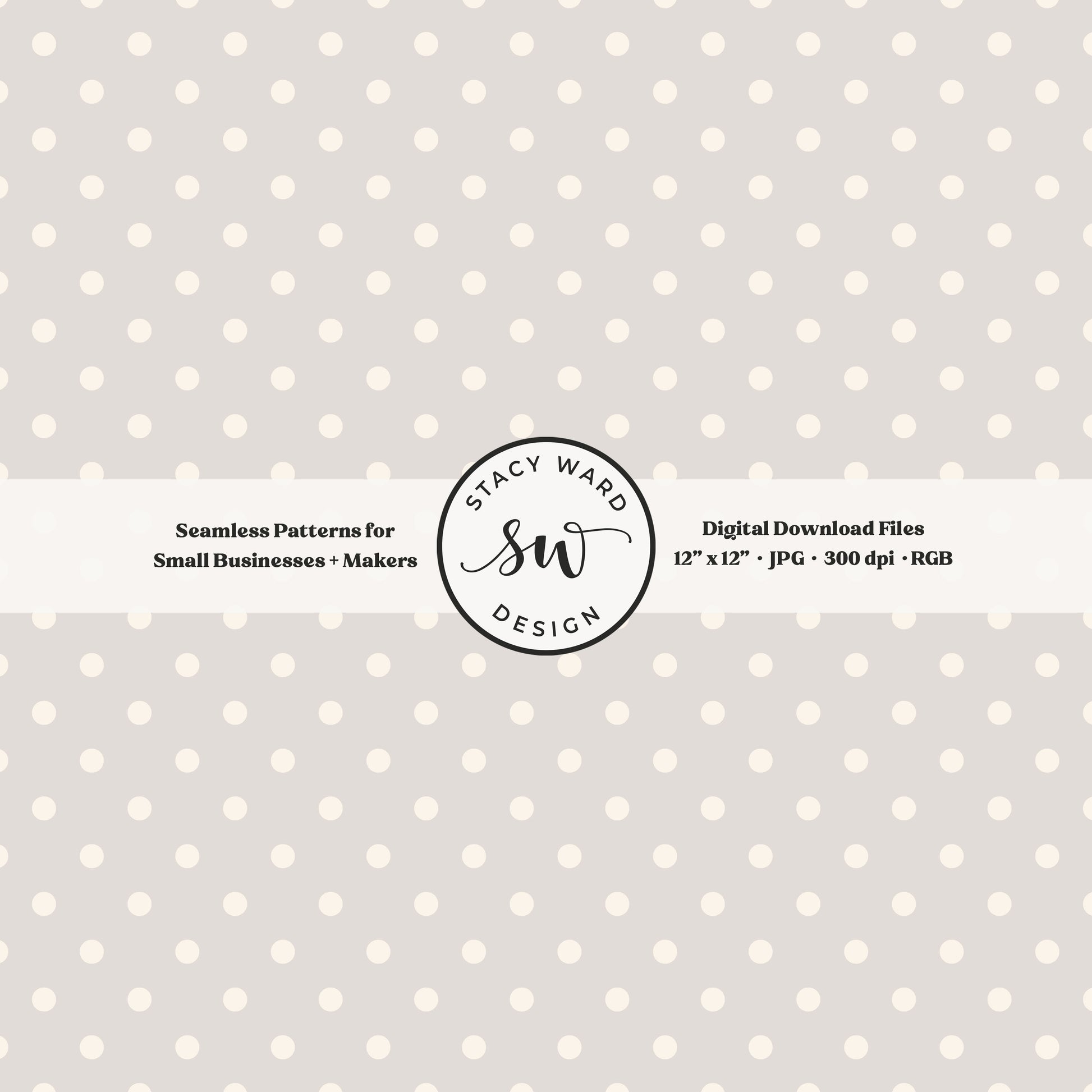One quarter inch small dots seamless pattern in cream on pale greige little polka dots coordinate digital file for fabric printing
