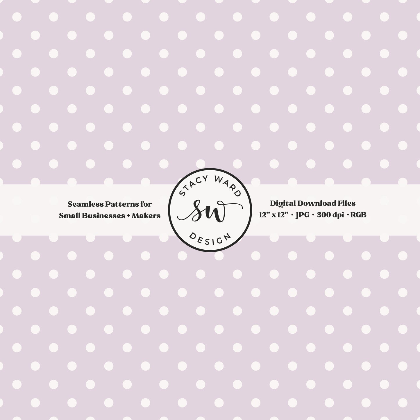 One quarter inch small dots seamless pattern in off white on soft lilac little polka dots coordinate digital file for fabric printing