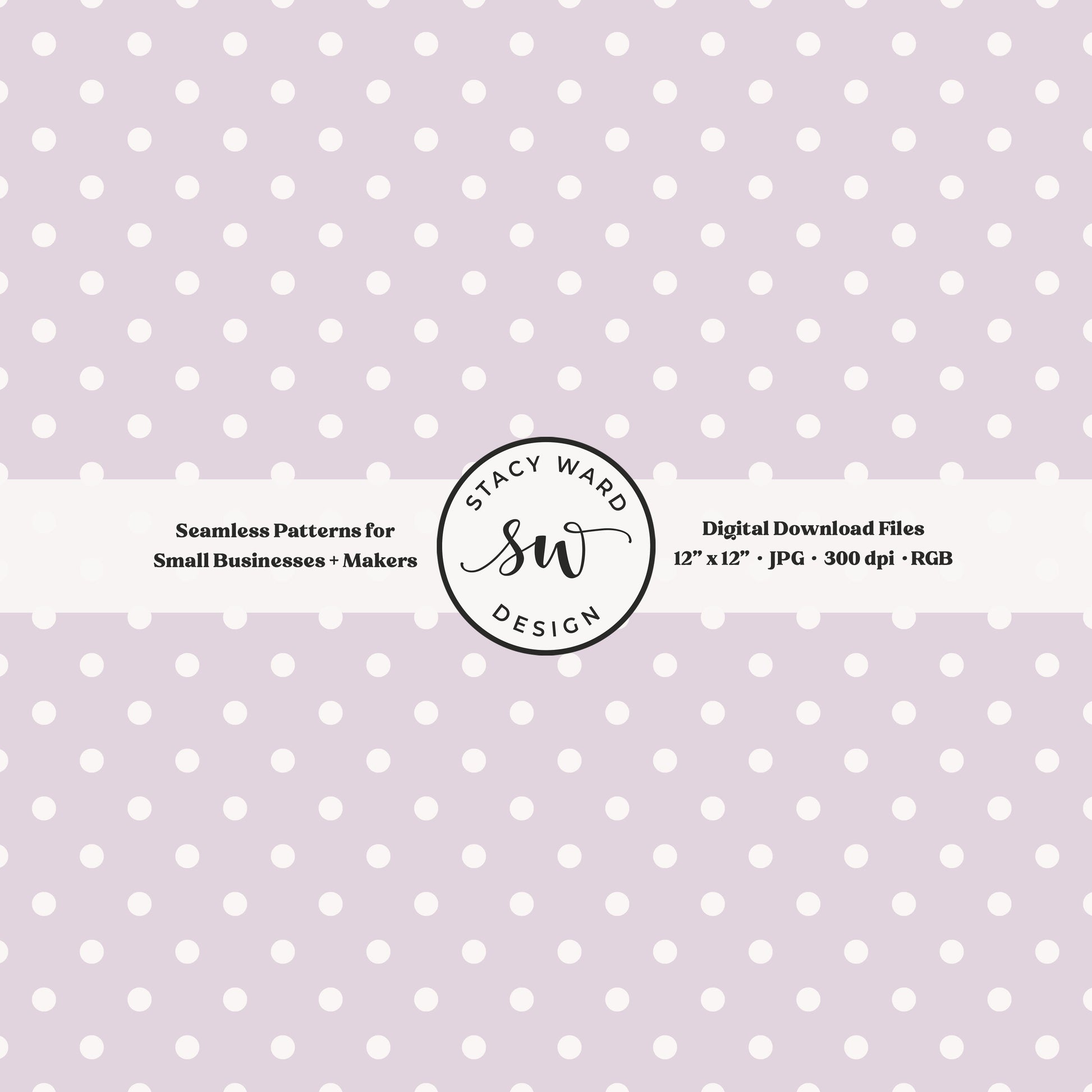 One quarter inch small dots seamless pattern in off white on soft lilac little polka dots coordinate digital file for fabric printing