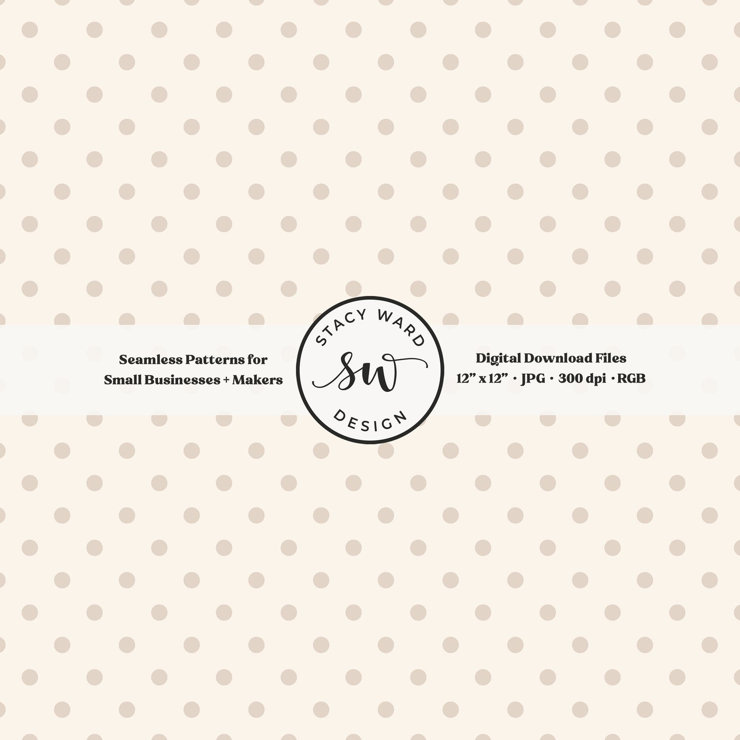 1/4" small dots seamless pattern in soft brown on cream tiny polka dots coordinate print