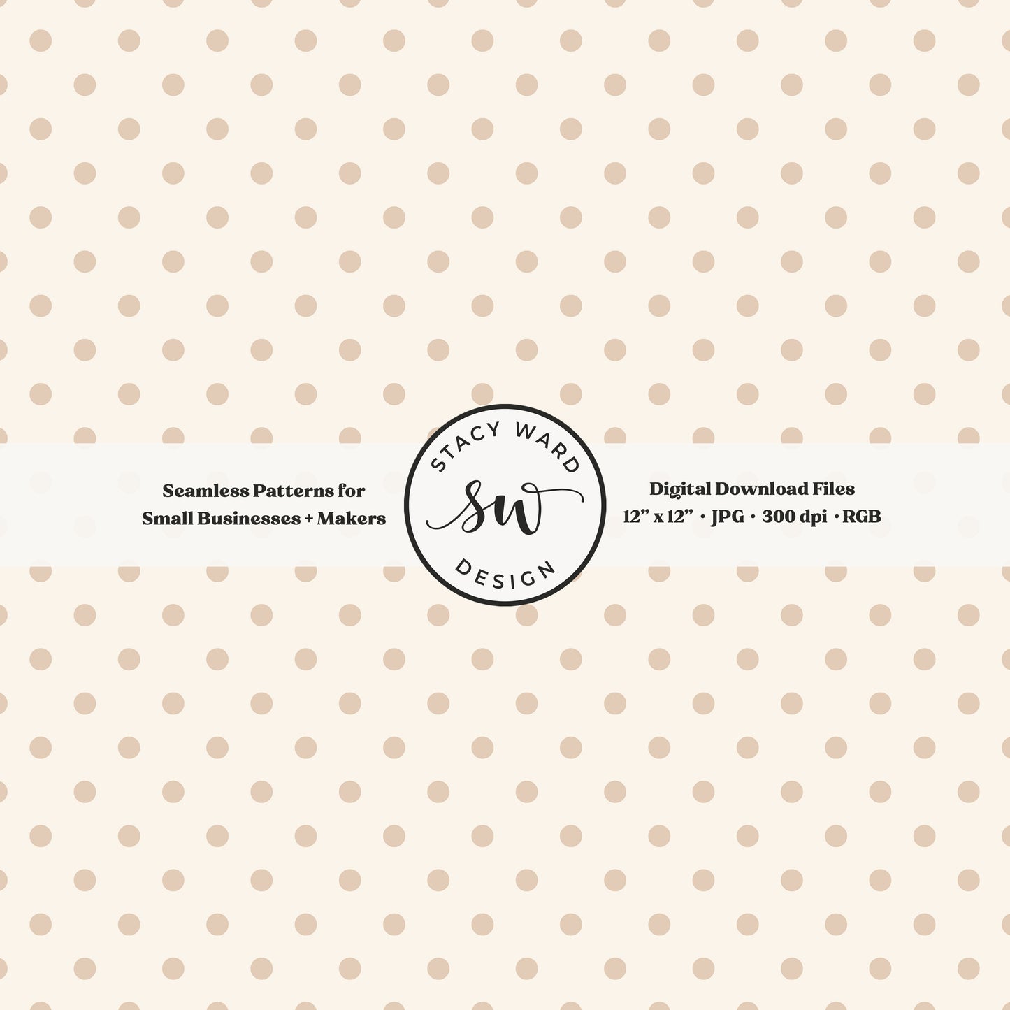 1/4" small dots seamless pattern in neutral tan on cream tiny polka dots coordinate print