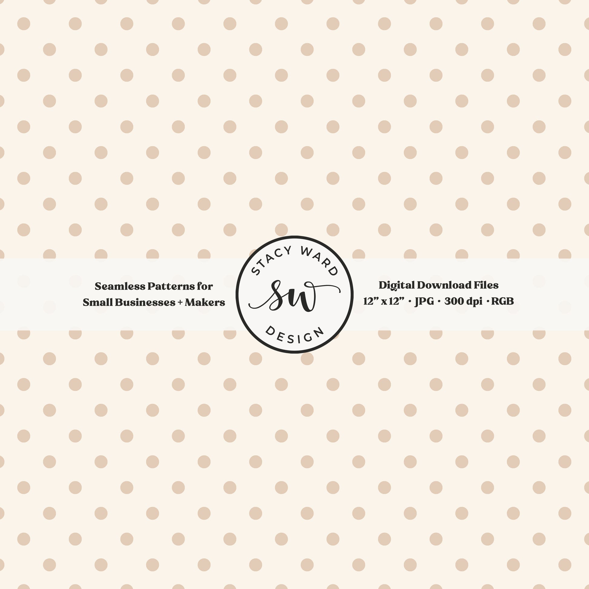 1/4" small dots seamless pattern in neutral tan on cream tiny polka dots coordinate print