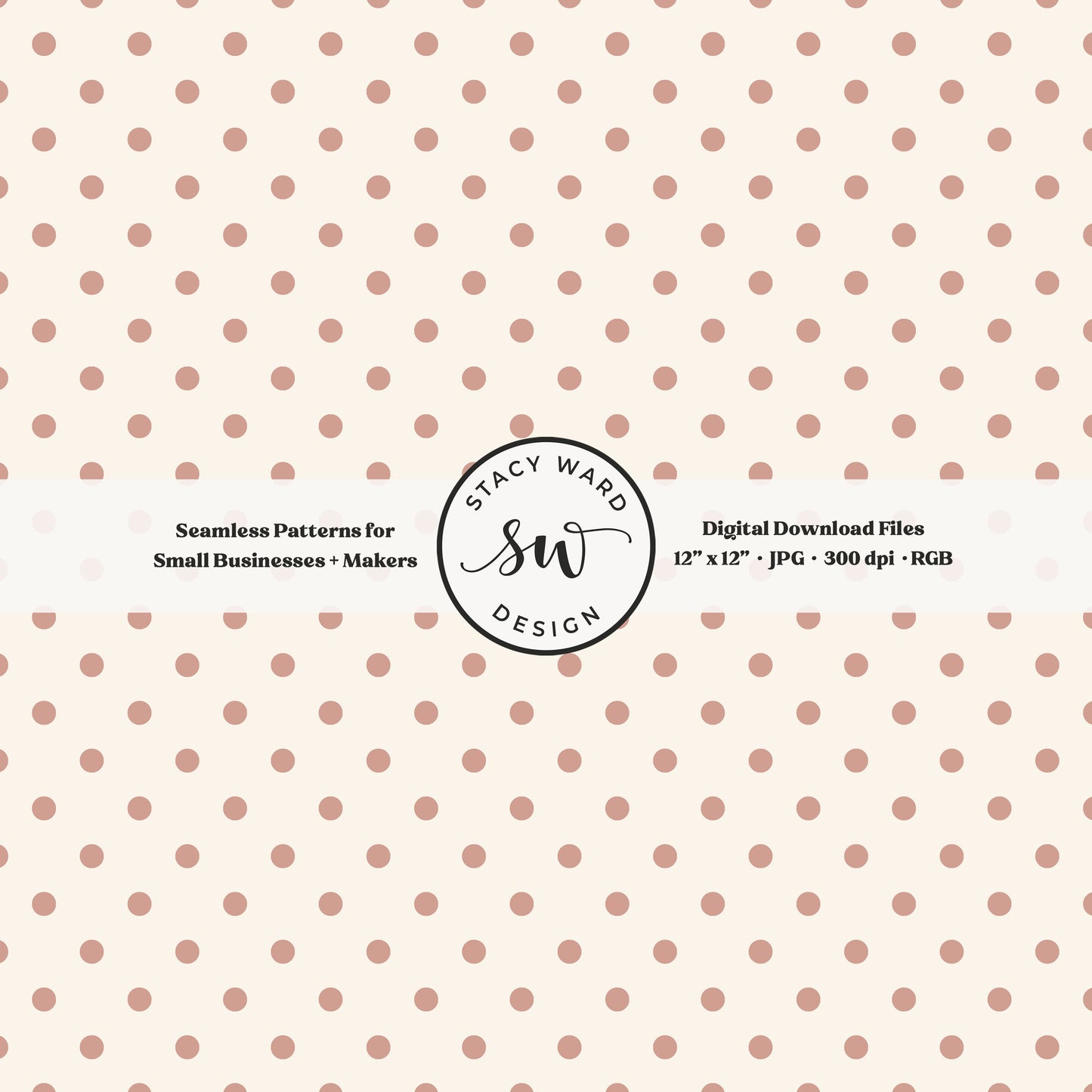 1/4" small dots seamless pattern in dusky pink on cream tiny polka dots coordinate print