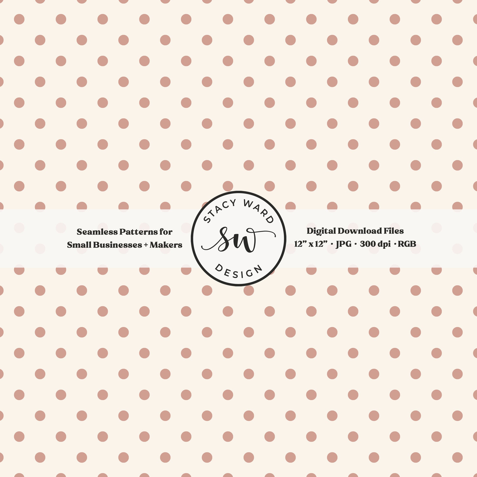 1/4" small dots seamless pattern in dusky pink on cream tiny polka dots coordinate print