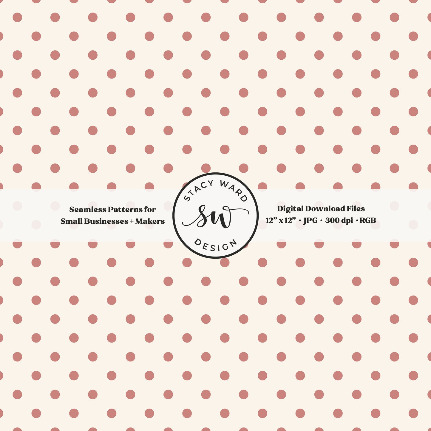 1/4" small dots seamless pattern in antique pink on cream tiny polka dots coordinate print