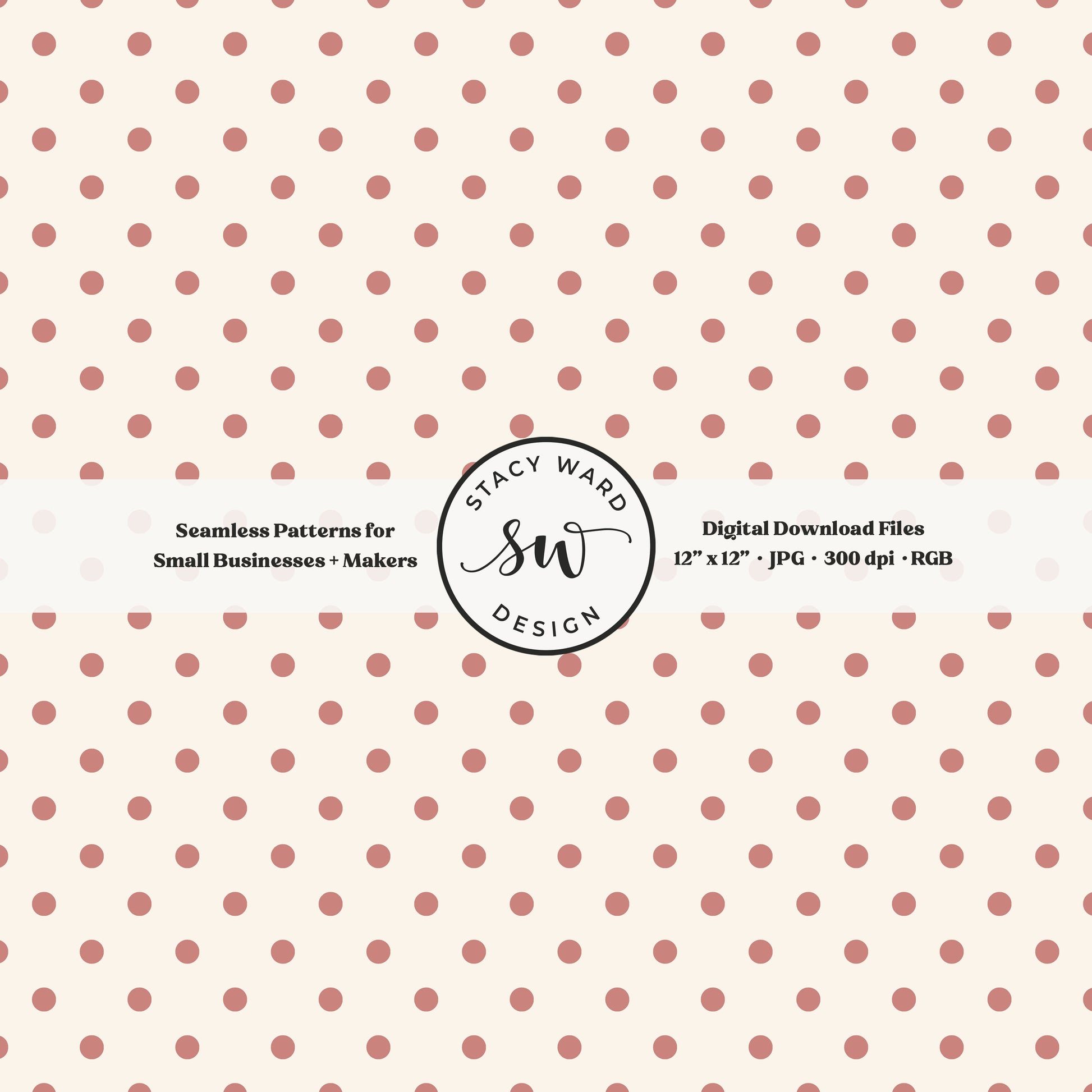 1/4" small dots seamless pattern in antique pink on cream tiny polka dots coordinate print